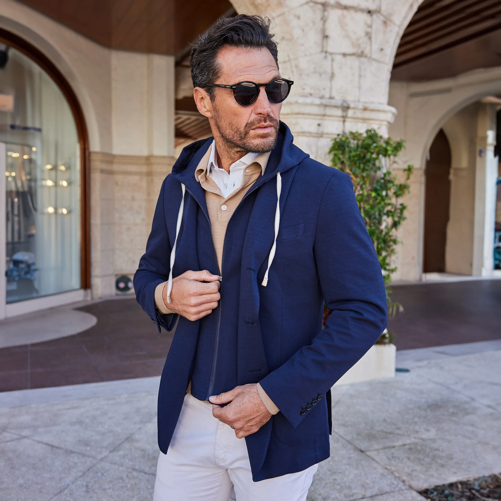 340-la-strada-hooded-blazer-navy-1.webp La Strada Hooded Blazer Navy