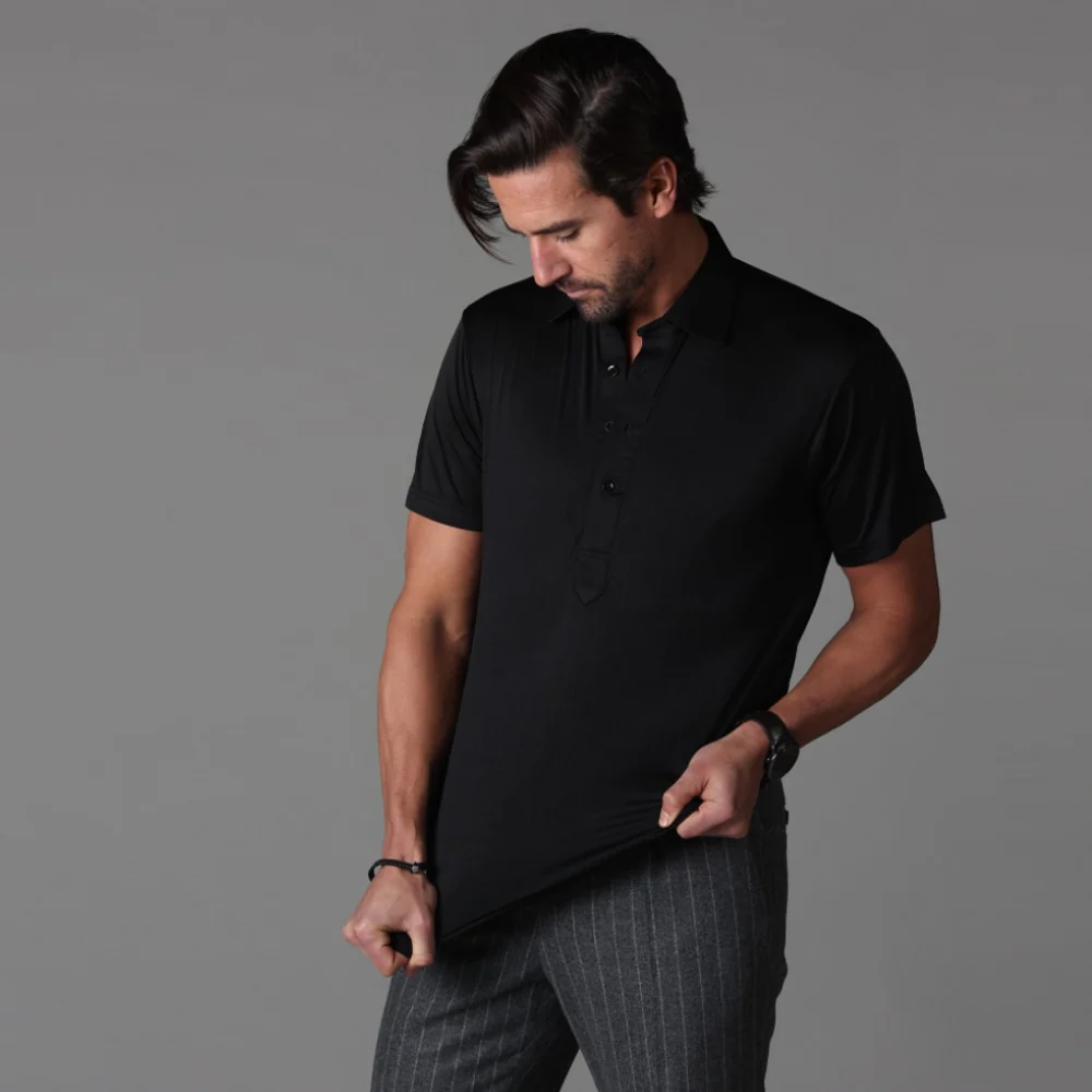 Semi-Spread Collar Polo Black Original