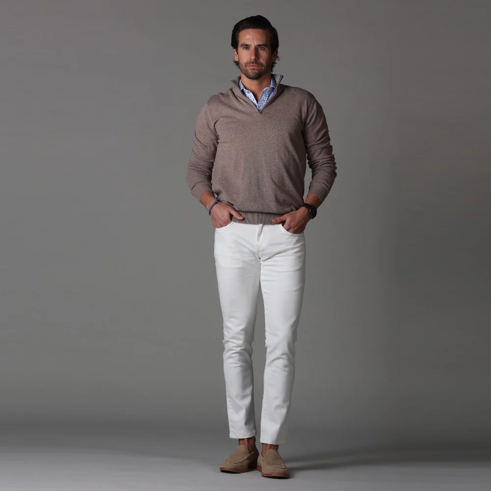 Semi-Spread Collar Polo Blue Tattersall Original
