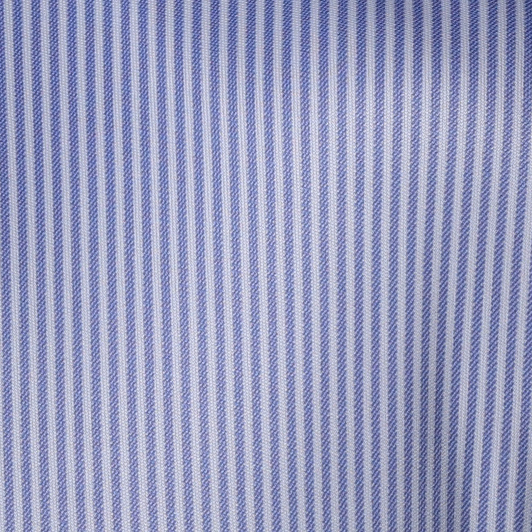 Quattro Flex Dress Shirt with Semi-Spread Collar Regent Blue Stripe