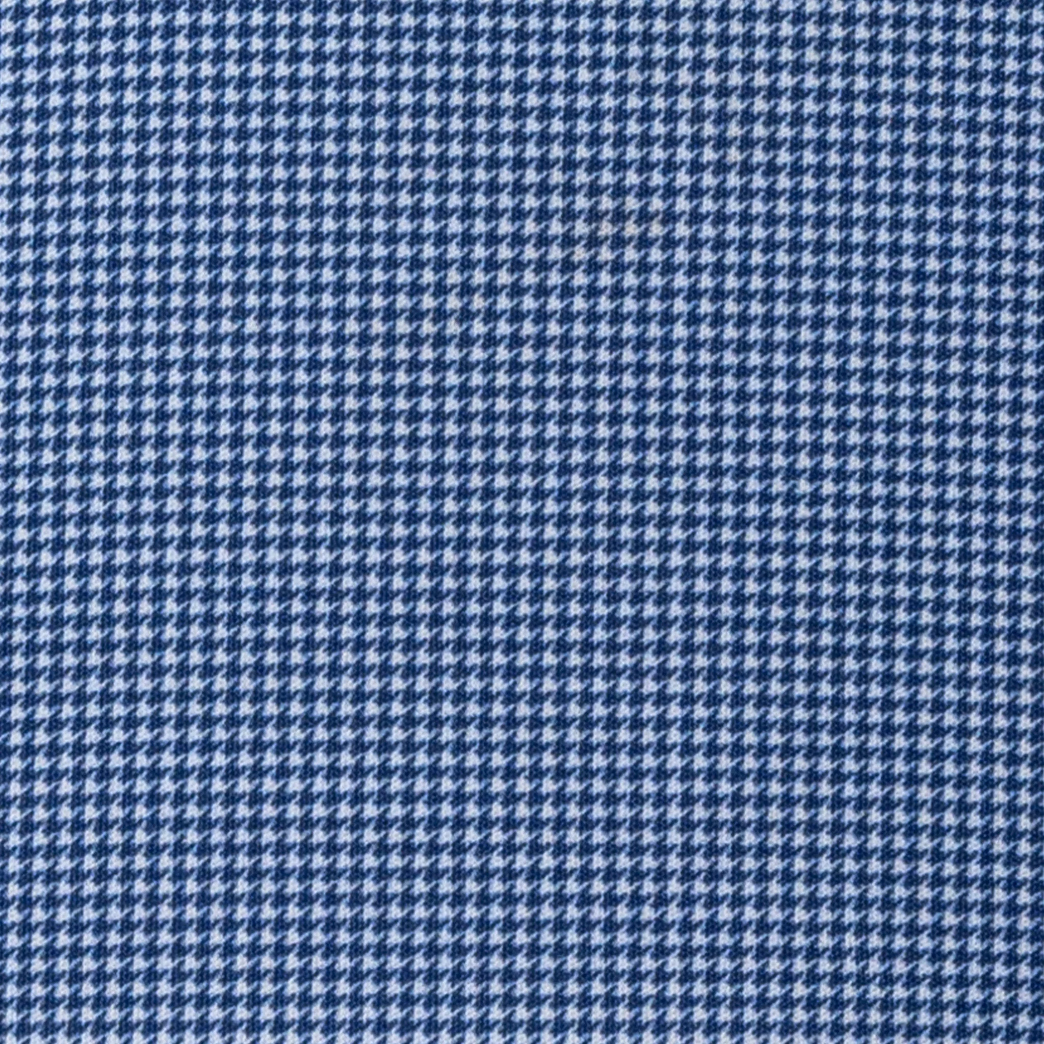 Quattro Flex Dress Shirt with Semi-Spread Collar Navy Houndstooth
