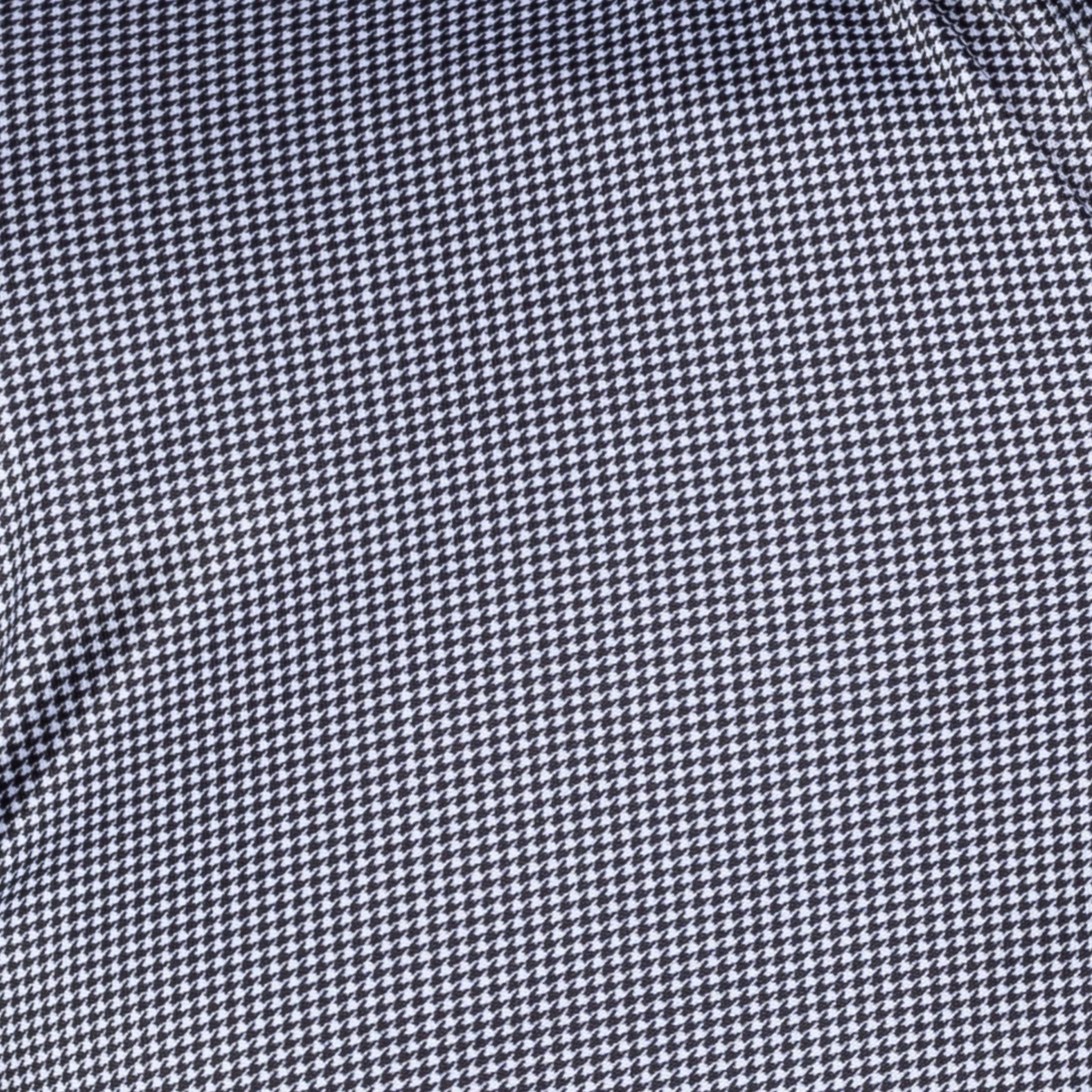 Quattro Flex Dress Shirt with Semi-Spread Collar Black Houndstooth