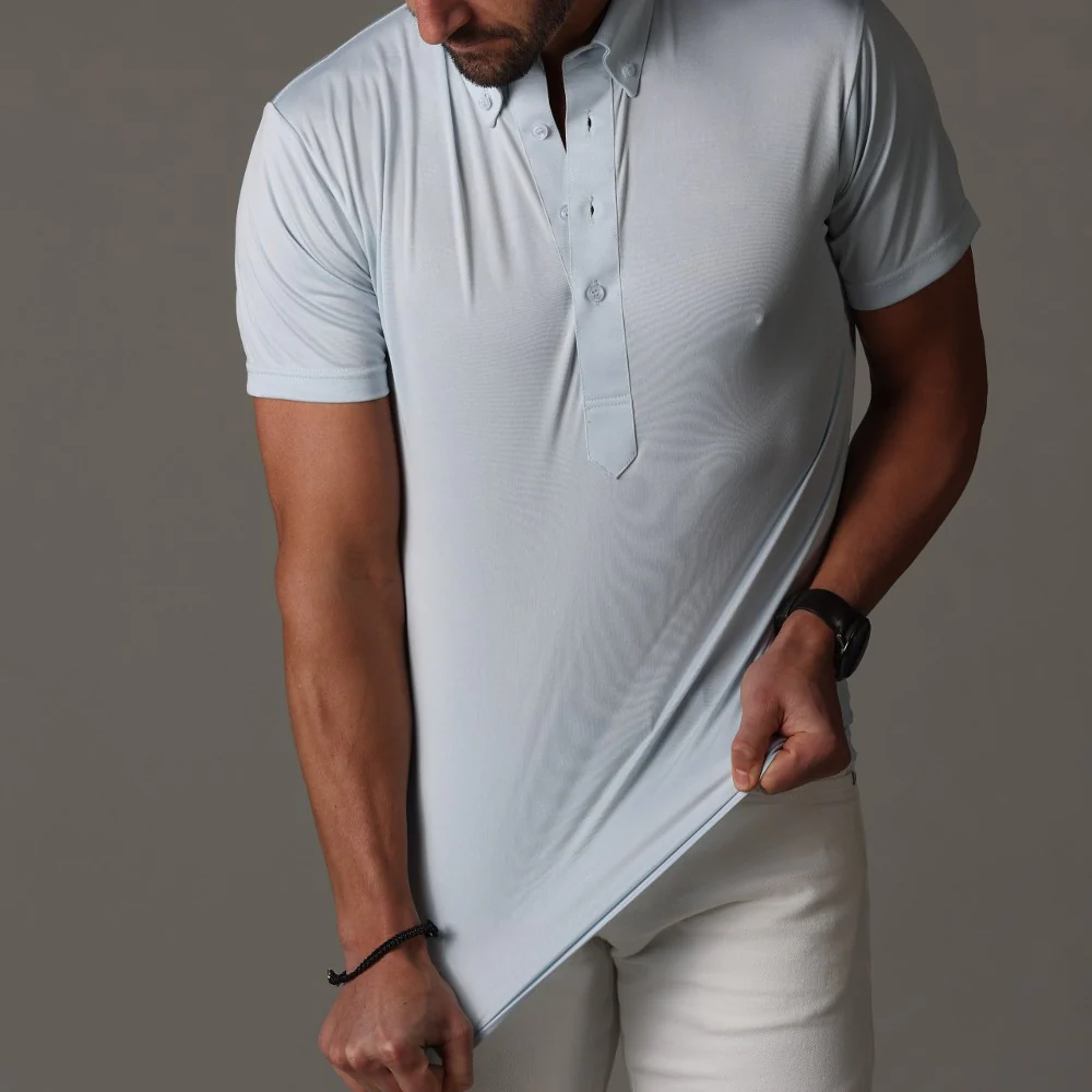 Oxford Button Down Collar Polo Light Blue