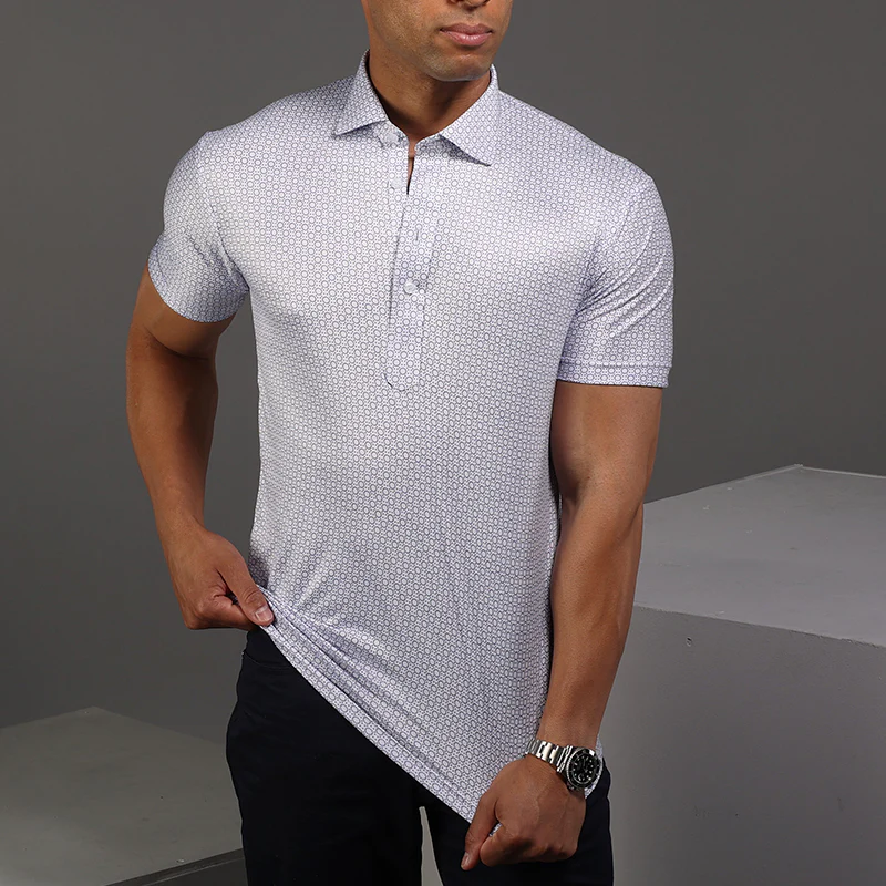 Semi-Spread Collar Polo Scottsdale Navy Spheres Original