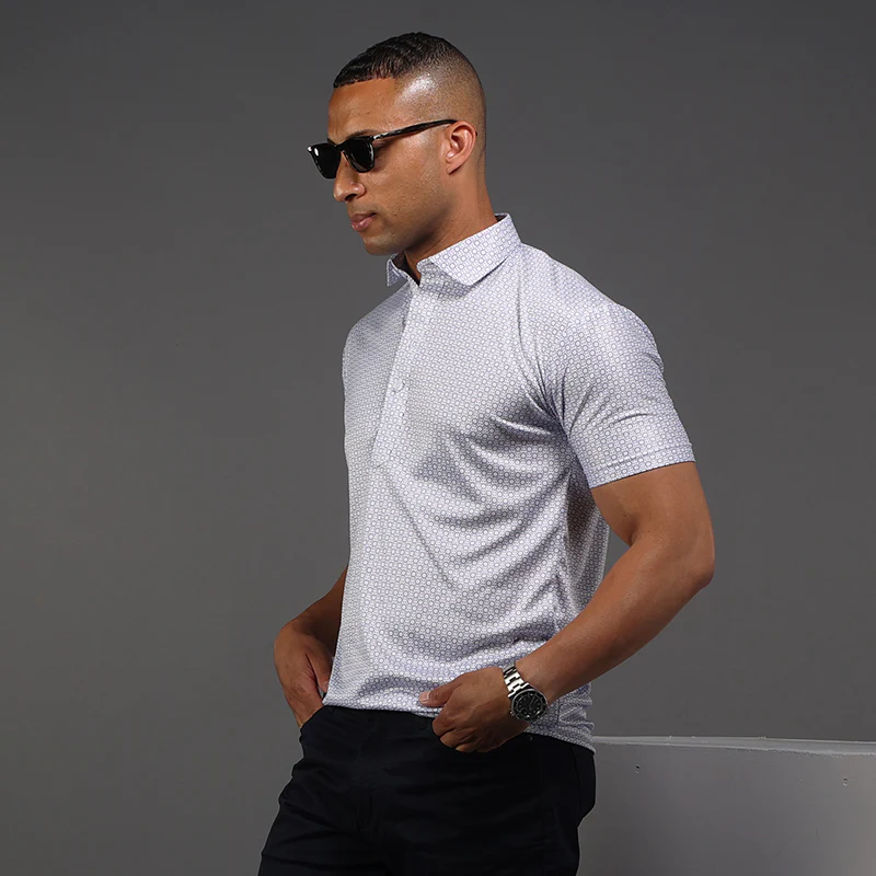 Semi-Spread Collar Polo Scottsdale Navy Spheres Original