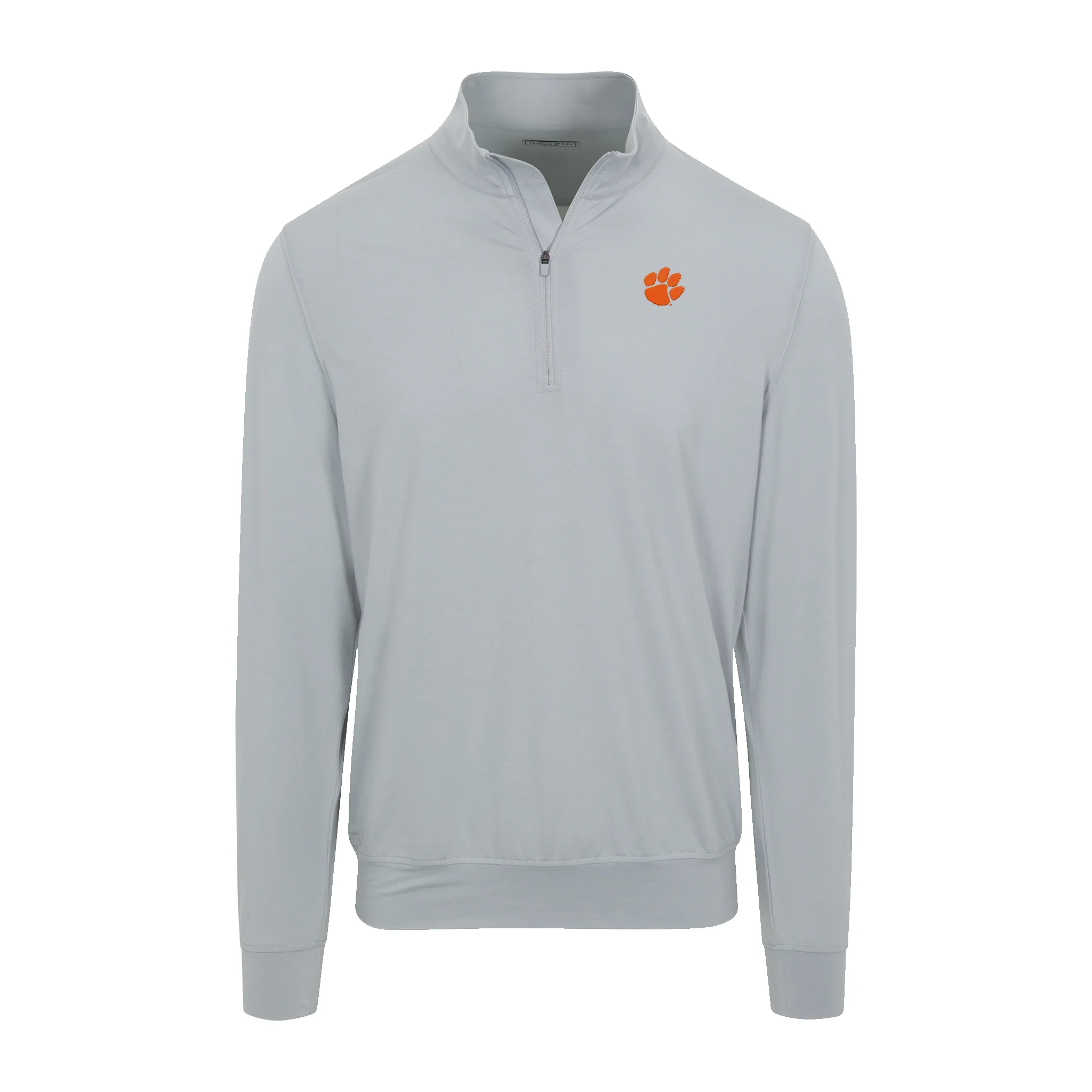 Clemson Velocity Performance Quarter Zip Light Grey