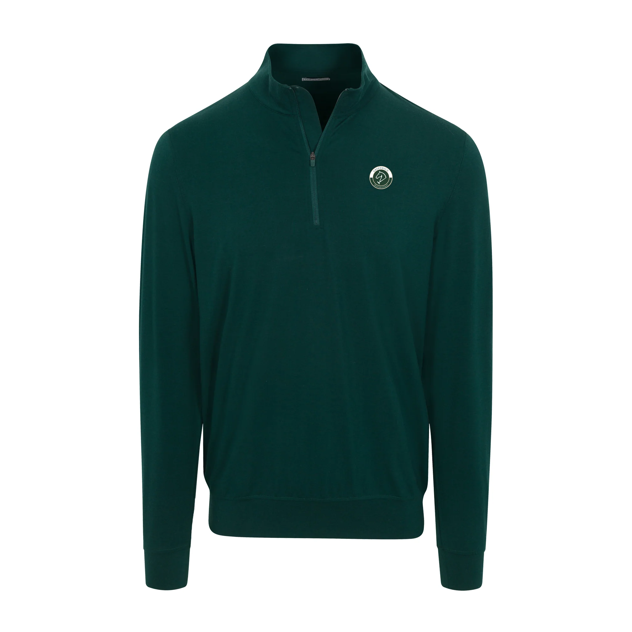 Greenwich Sound Polo Velocity Performance Quarter Zip Dark Green