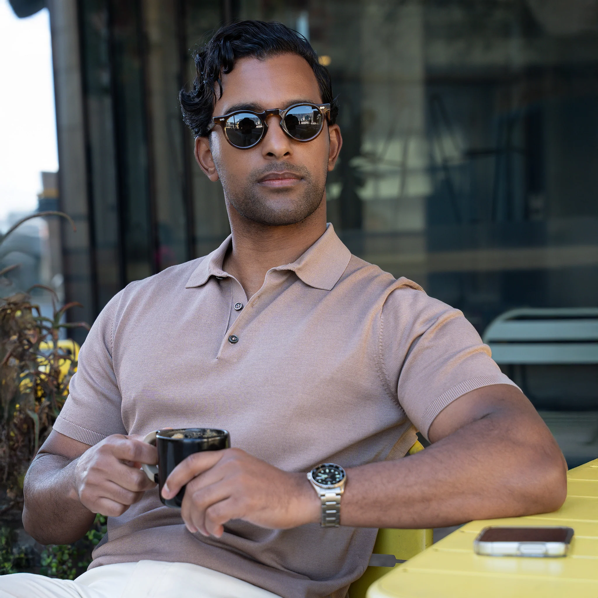 547-maranello-mid-weight-cotton-silk-polo-taupe-3-button-4.webp Maranello Mid-Weight Cotton & Silk Polo Taupe - 3-Button