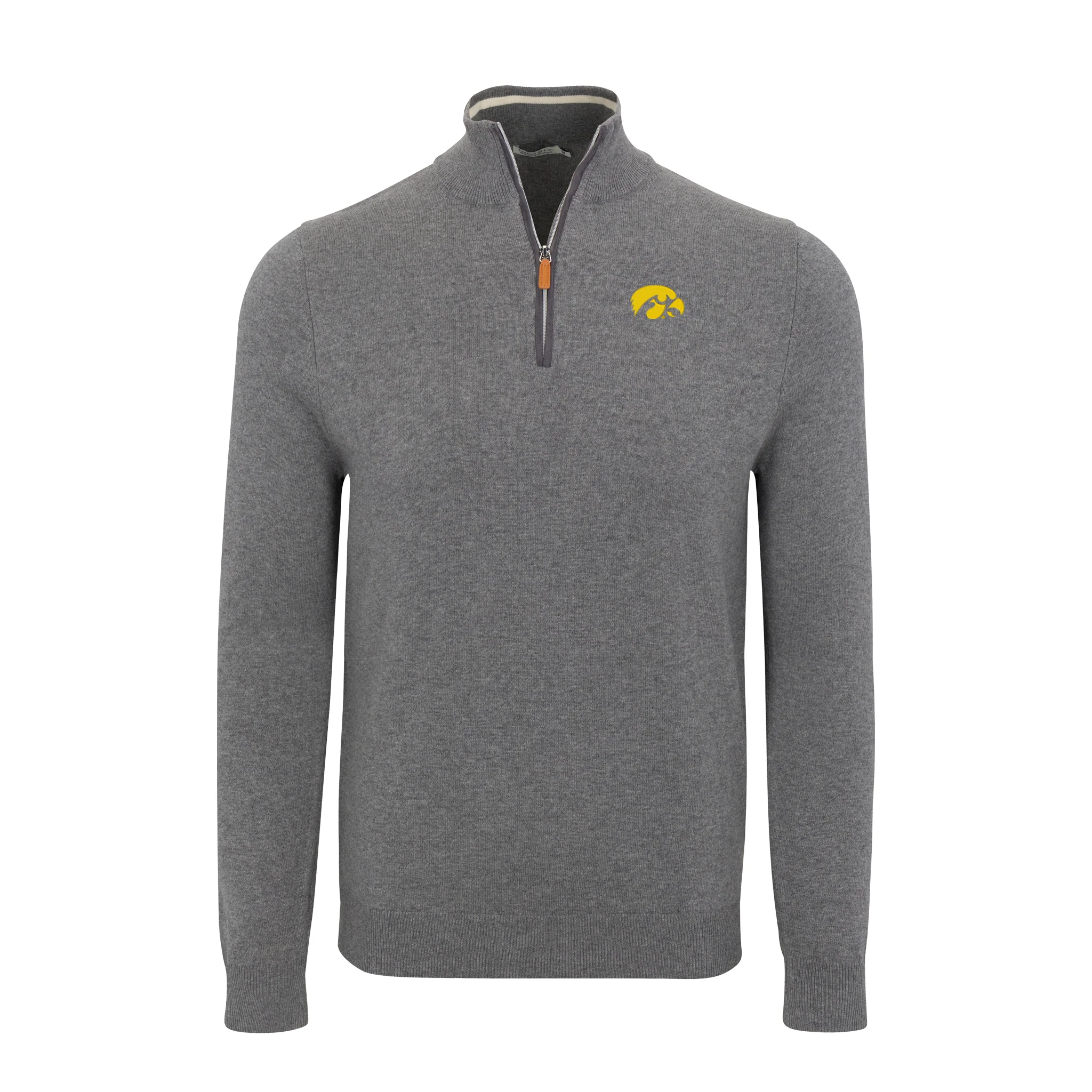 5544-iowa-grey-with-grey-trim-luxury-touch-cotton-and-cashmere-quarter-zip-sweater-1.webp Iowa Grey with Grey Trim Luxury Touch Cotton and Cashmere Quarter Zip Sweater