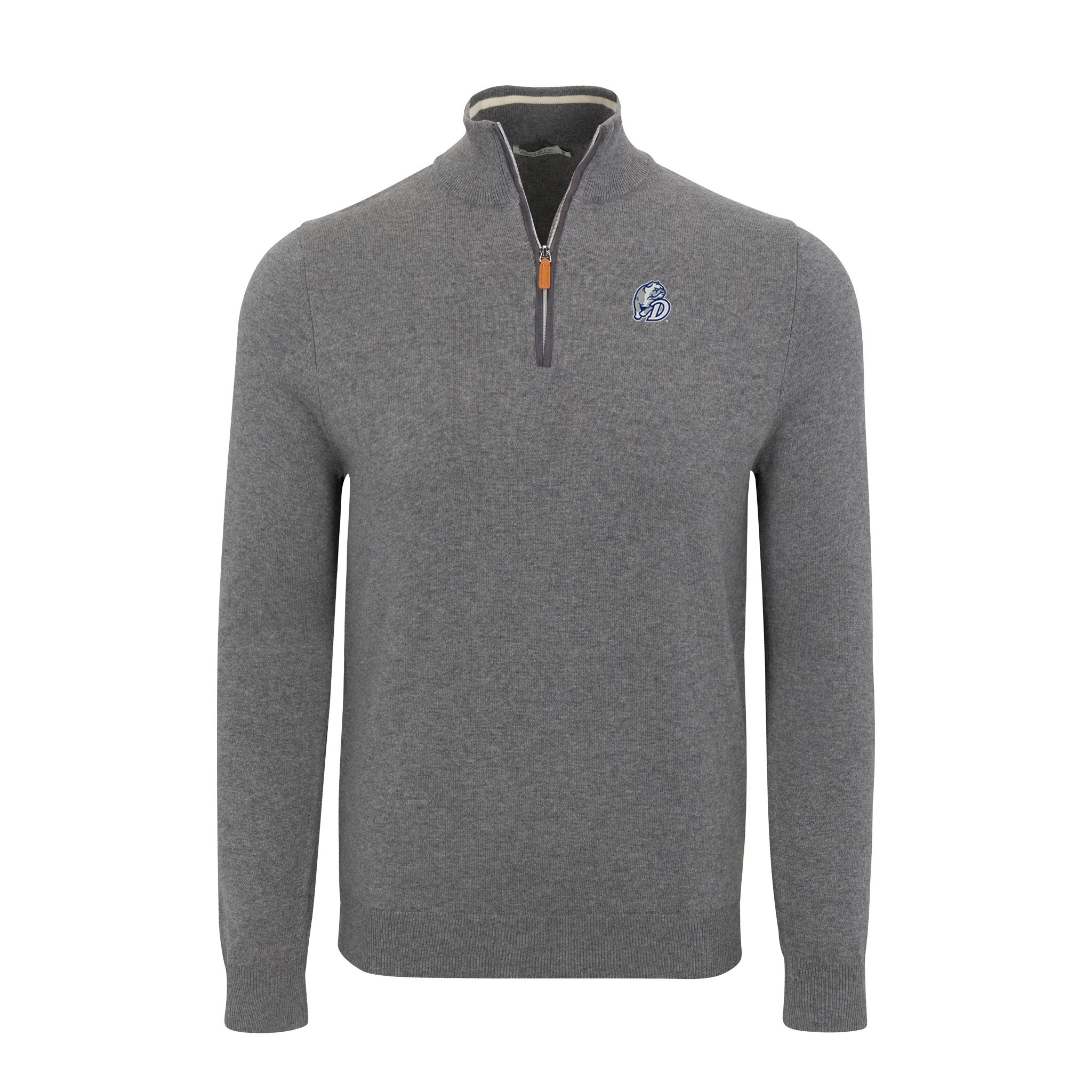 5586-drake-grey-with-grey-trim-luxury-touch-cotton-and-cashmere-quarter-zip-sweater-1.webp Drake Grey with Grey Trim Luxury Touch Cotton and Cashmere Quarter Zip Sweater