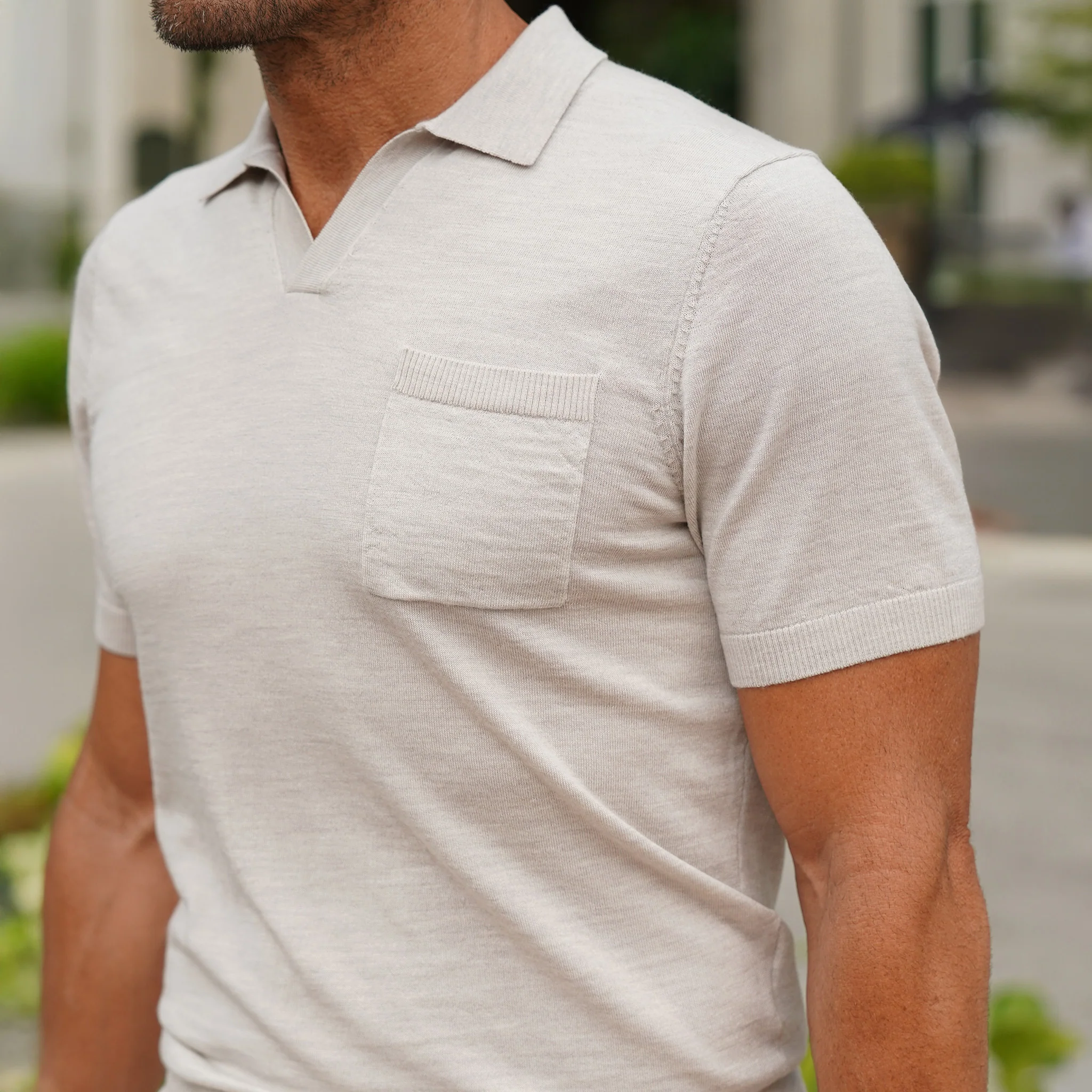 575-bellagio-all-season-short-sleeve-merino-polo-oatmeal-3.webp Bellagio All-Season Short Sleeve Merino Polo Oatmeal