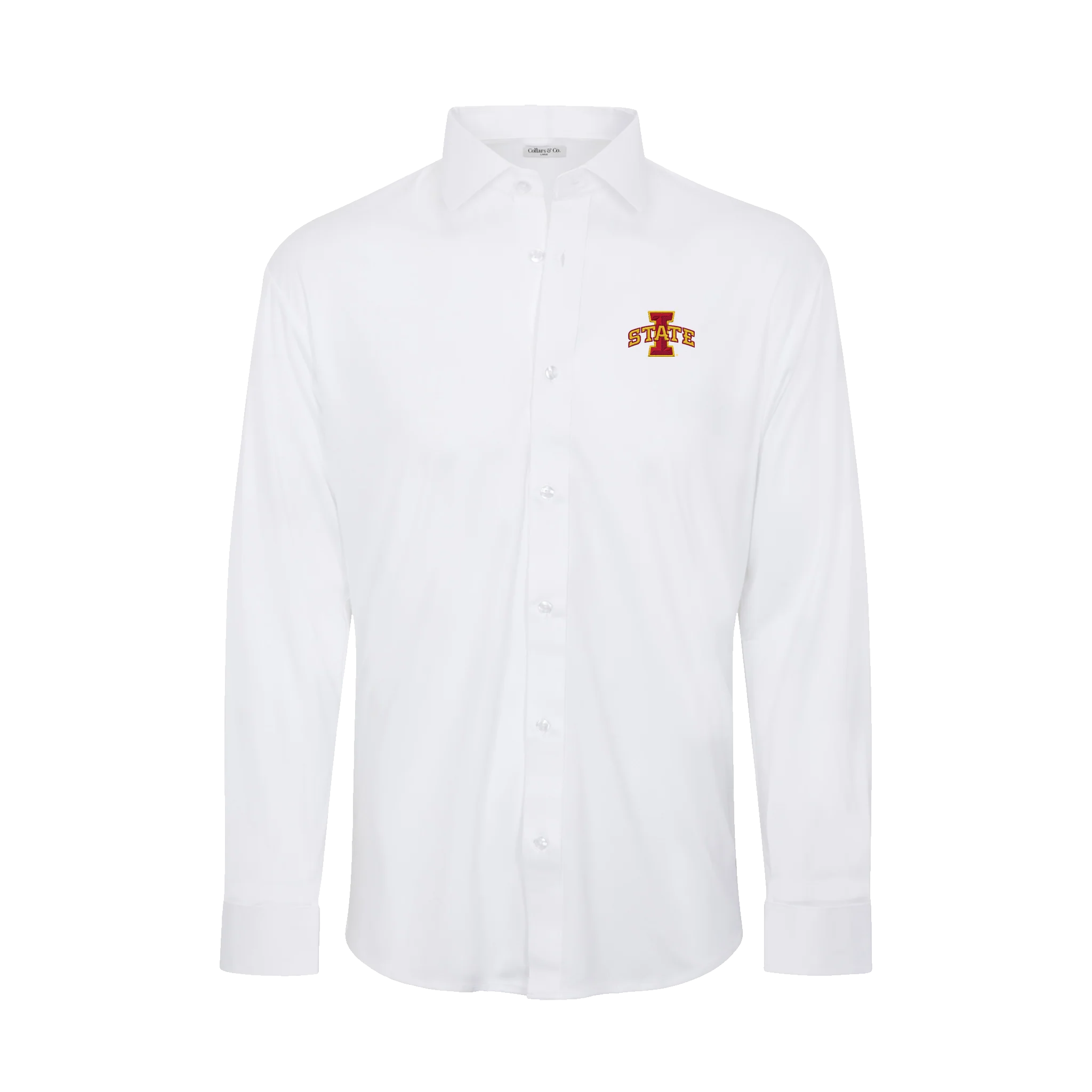 Iowa State Quattro Flex Dress Shirt with Semi-Spread Collar White