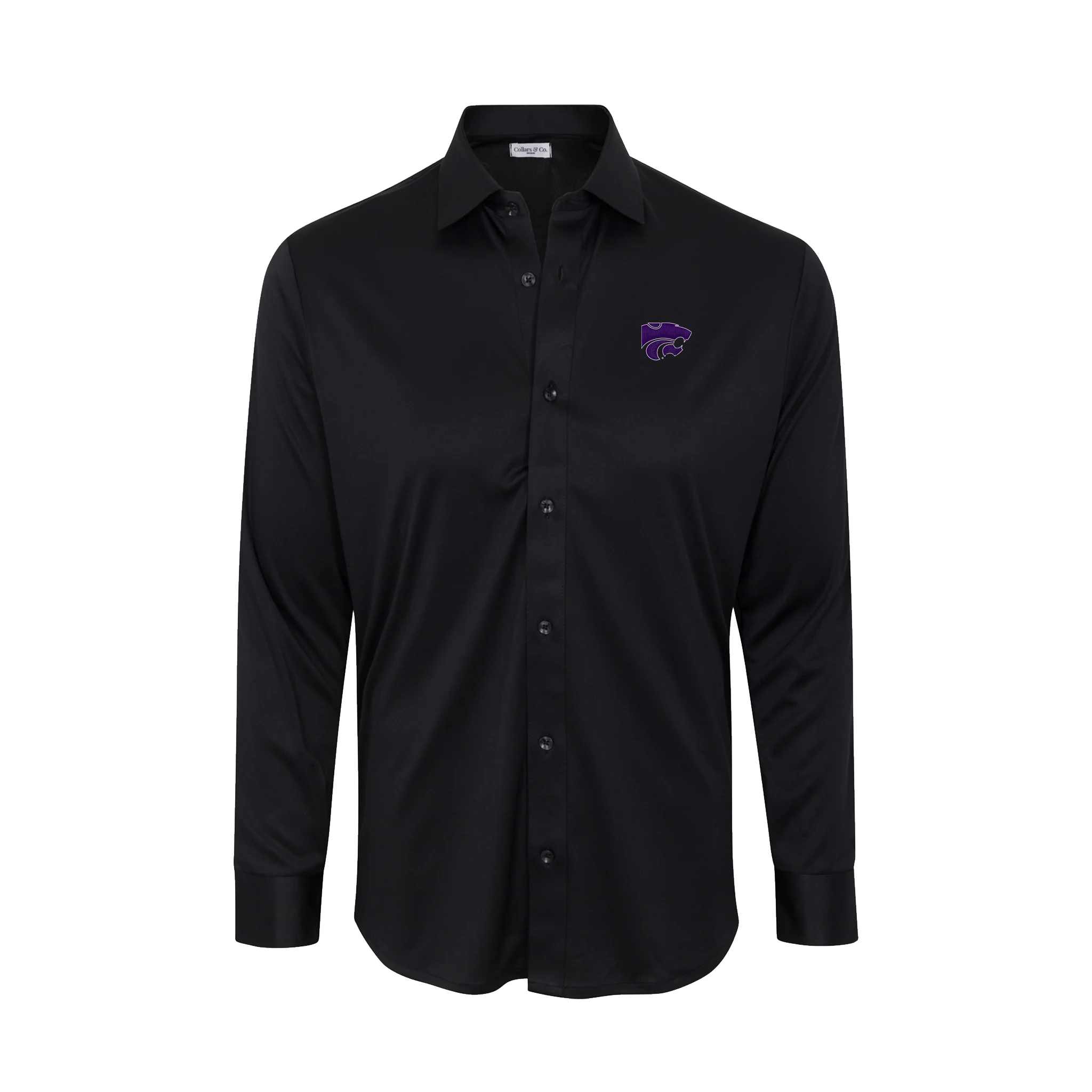 K-State Quattro Flex Dress Shirt with Semi-Spread Collar Black
