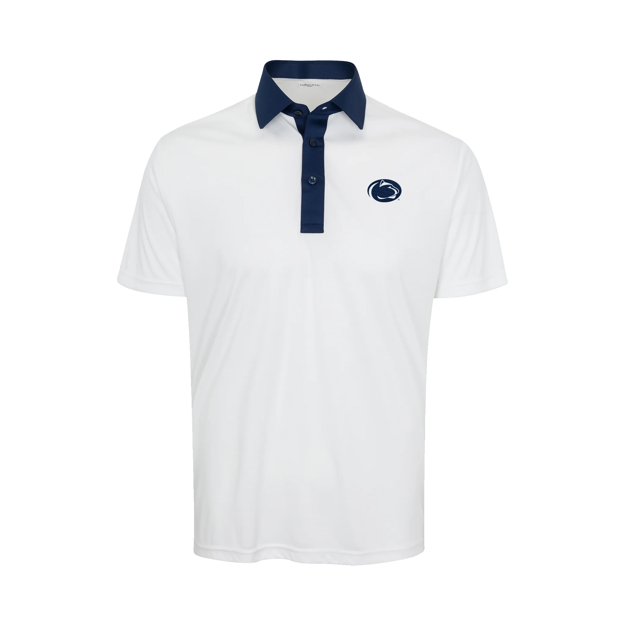 Penn State Semi-Spread Collar Polo White/Navy Accent