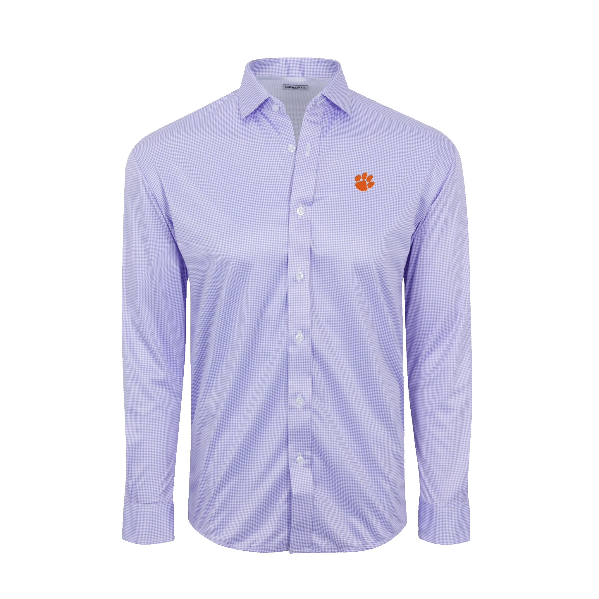 6364-clemson-quattro-flex-dress-shirt-with-semi-spread-collar-lavender-houndstooth-1.webp Clemson Quattro Flex Dress Shirt with Semi-Spread Collar Lavender Houndstooth