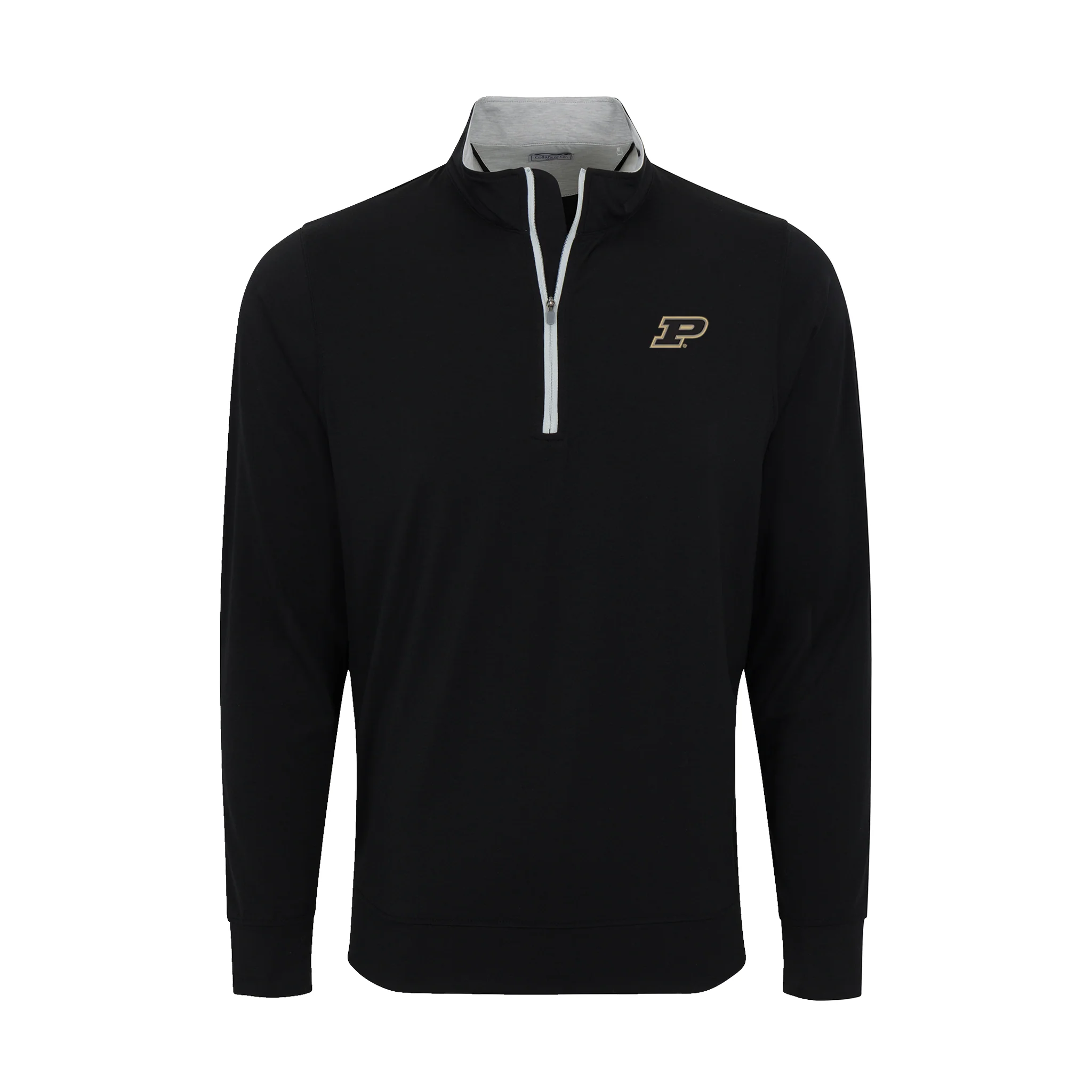 Purdue DriRelease® Performance Pullover Black with Light Grey Trim