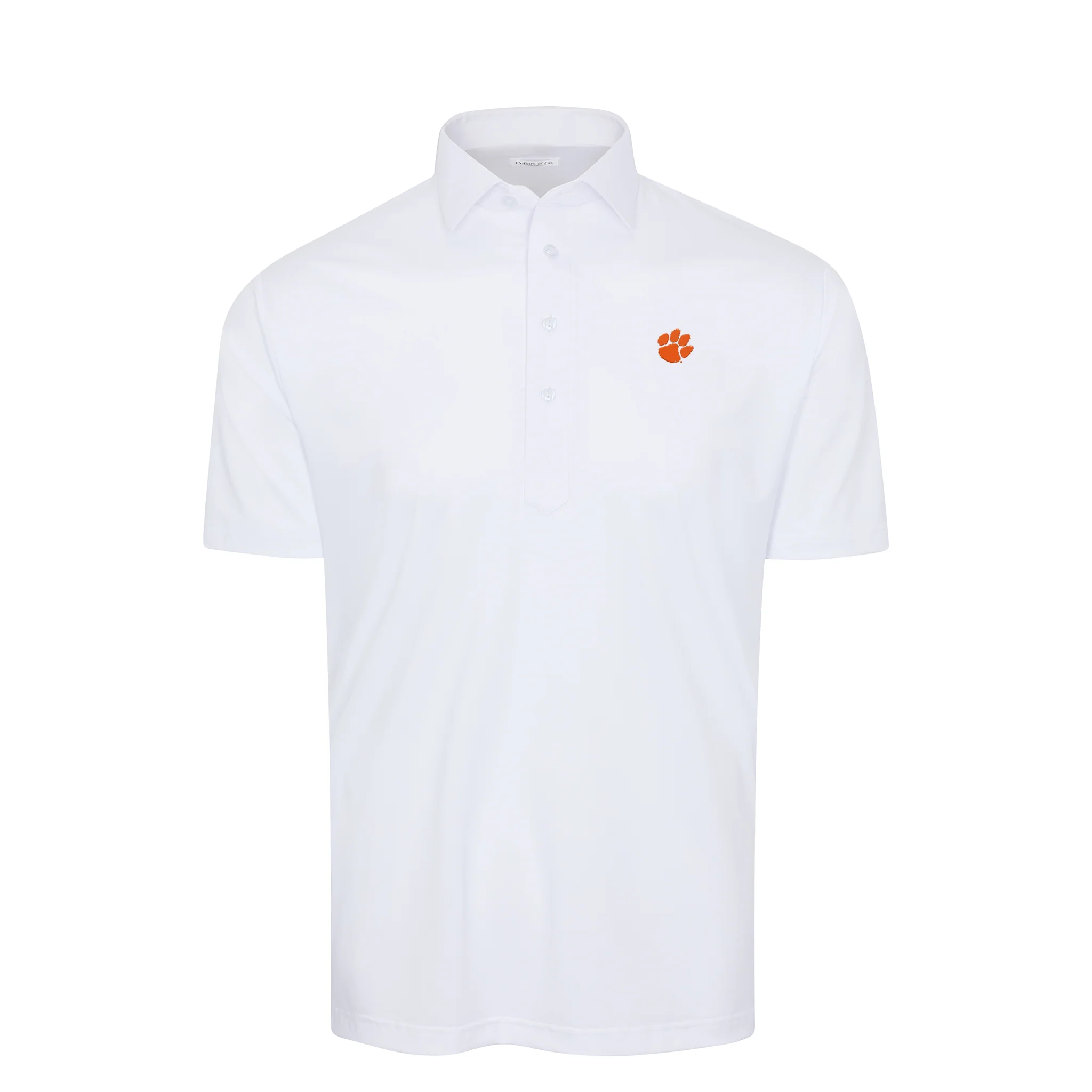 Clemson Semi-Spread Collar Polo White