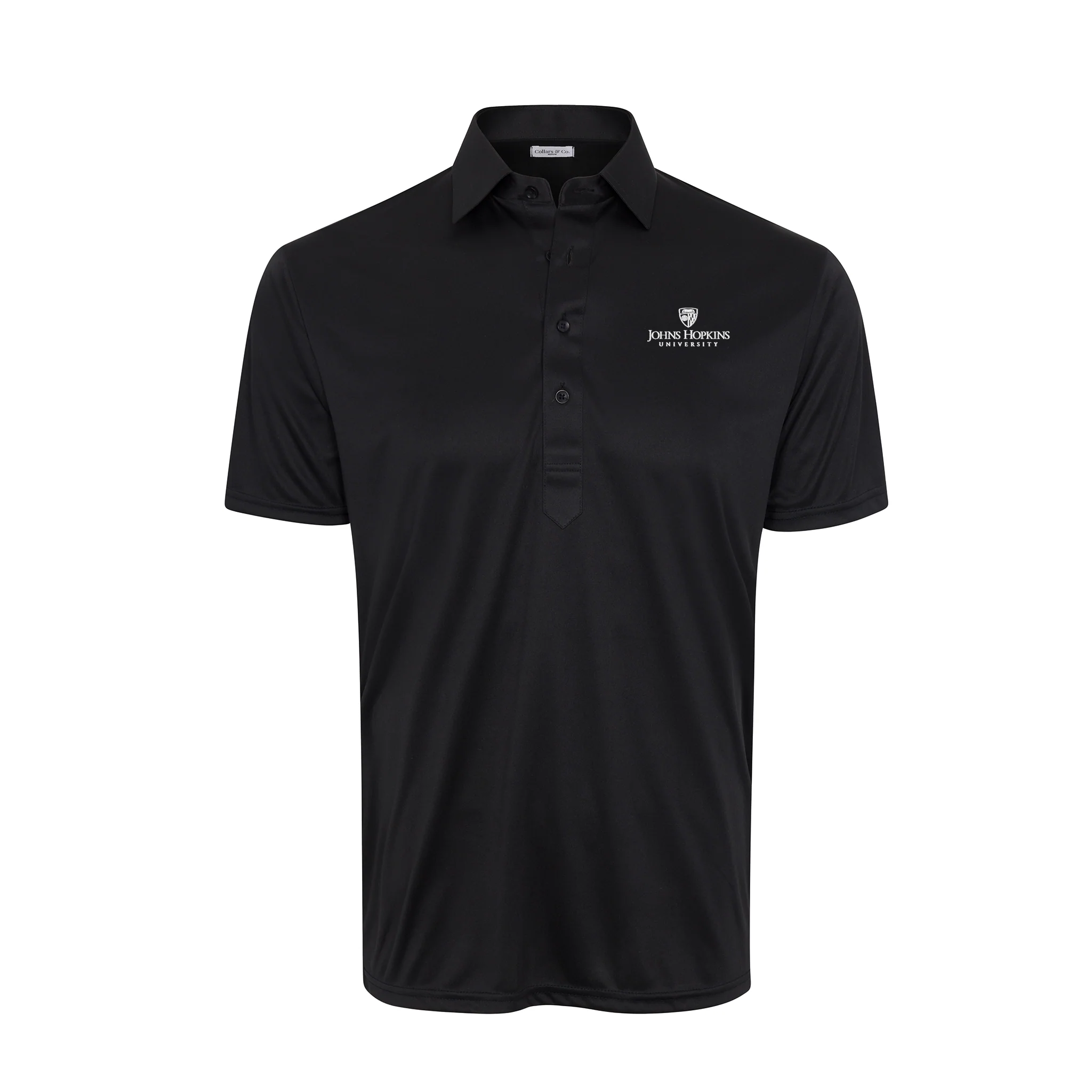 Johns Hopkins Semi-Spread Collar Polo Black