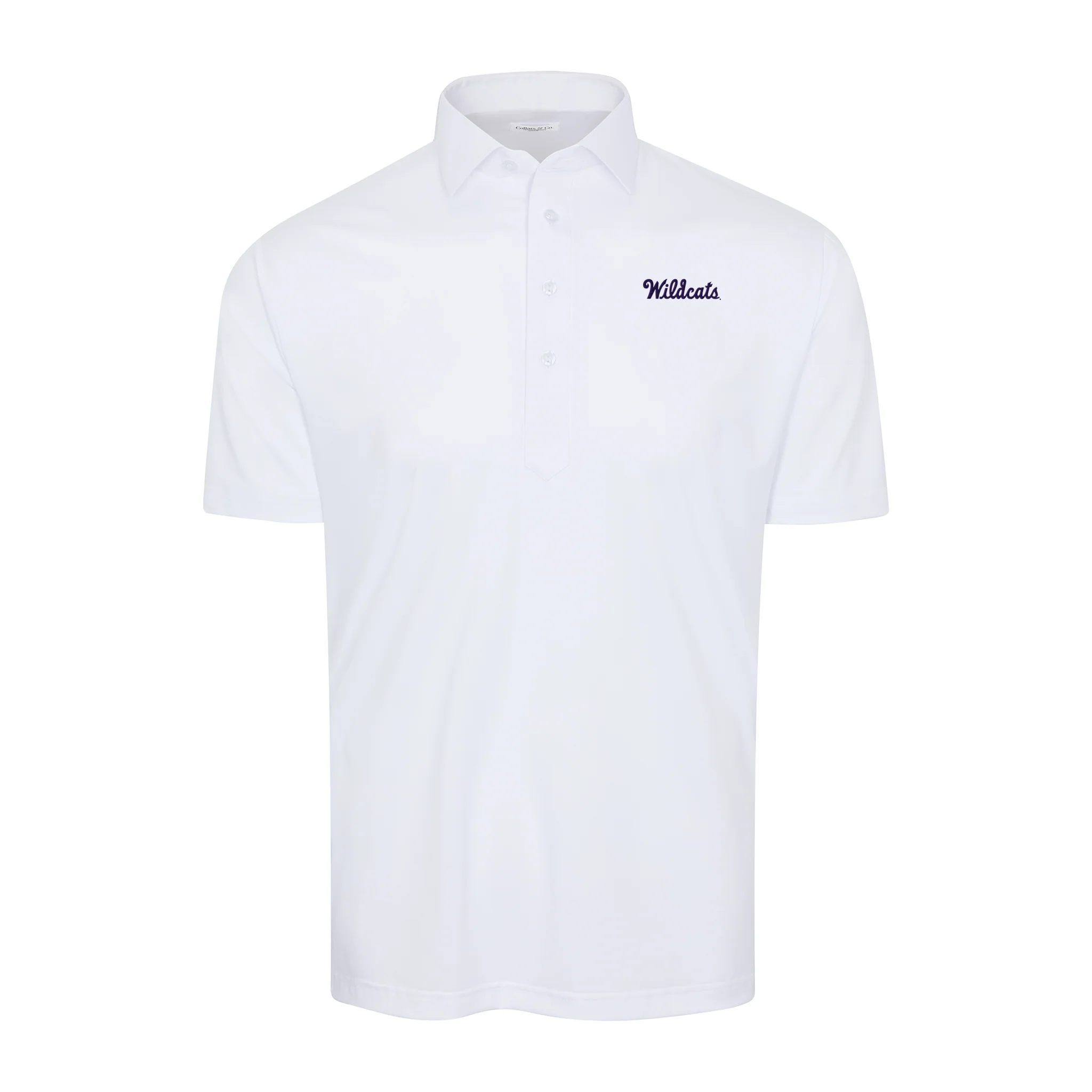 K-State Semi-Spread Collar Polo White