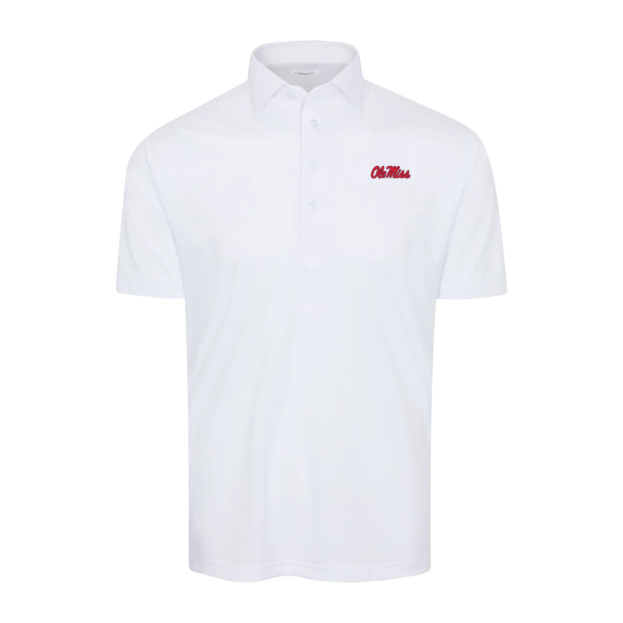 Ole Miss Semi-Spread Collar Polo White