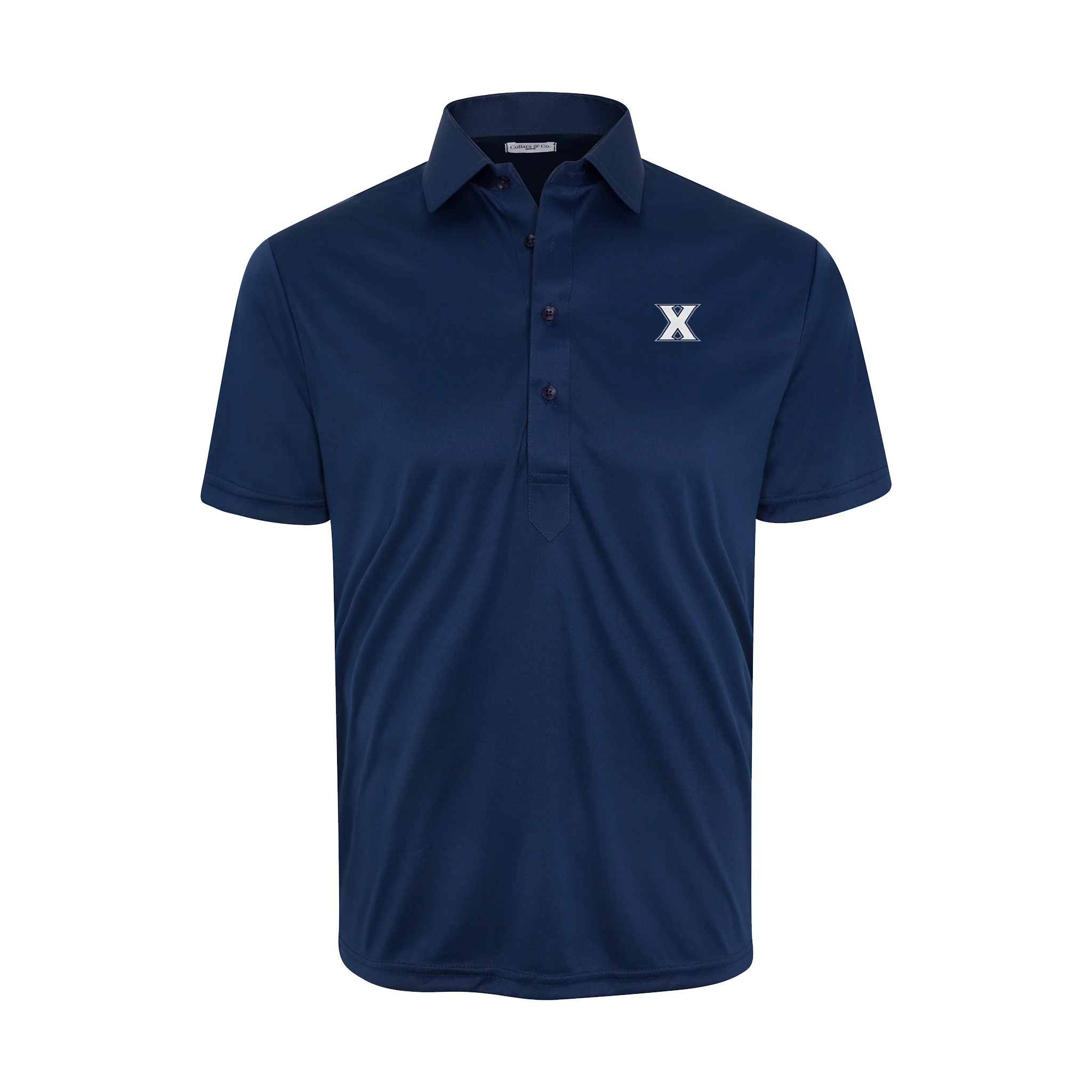Xavier Semi-Spread Collar Polo Navy