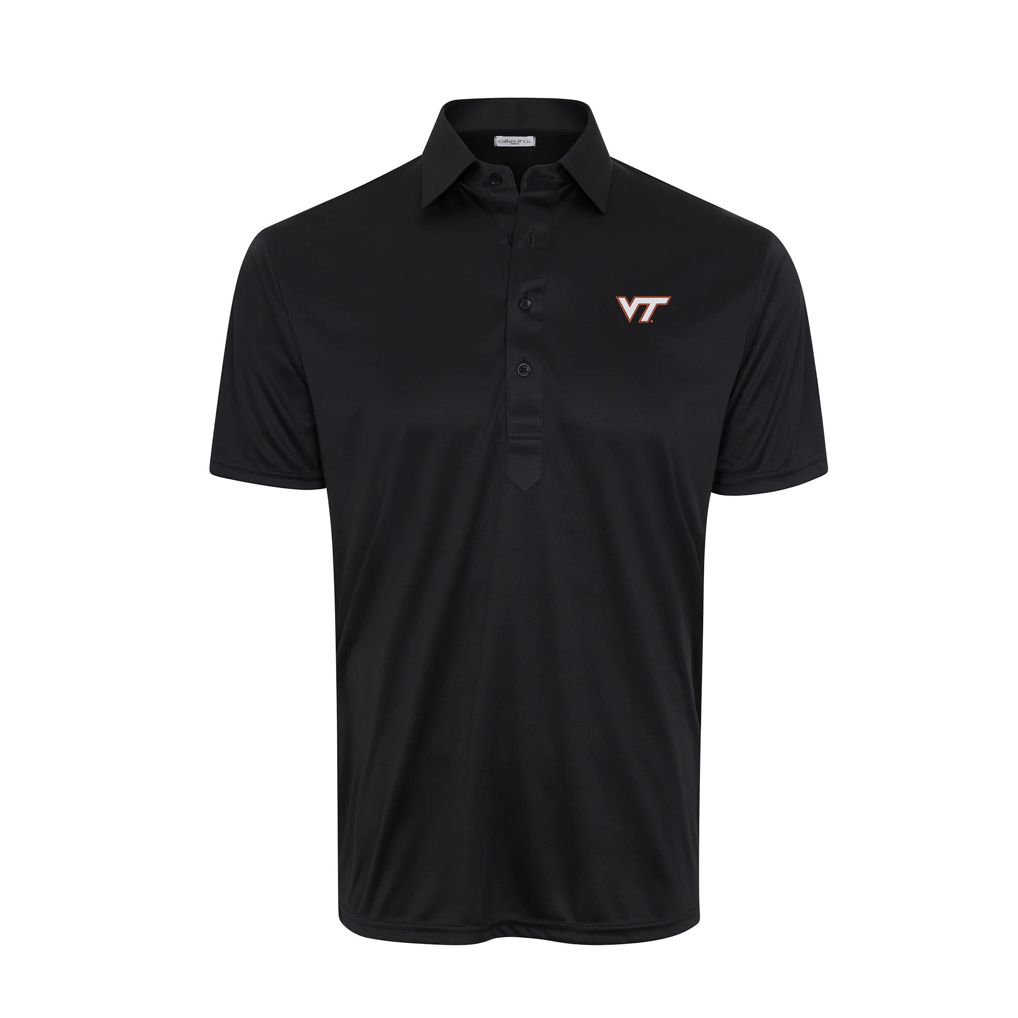 Virginia Tech Semi-Spread Collar Polo Black