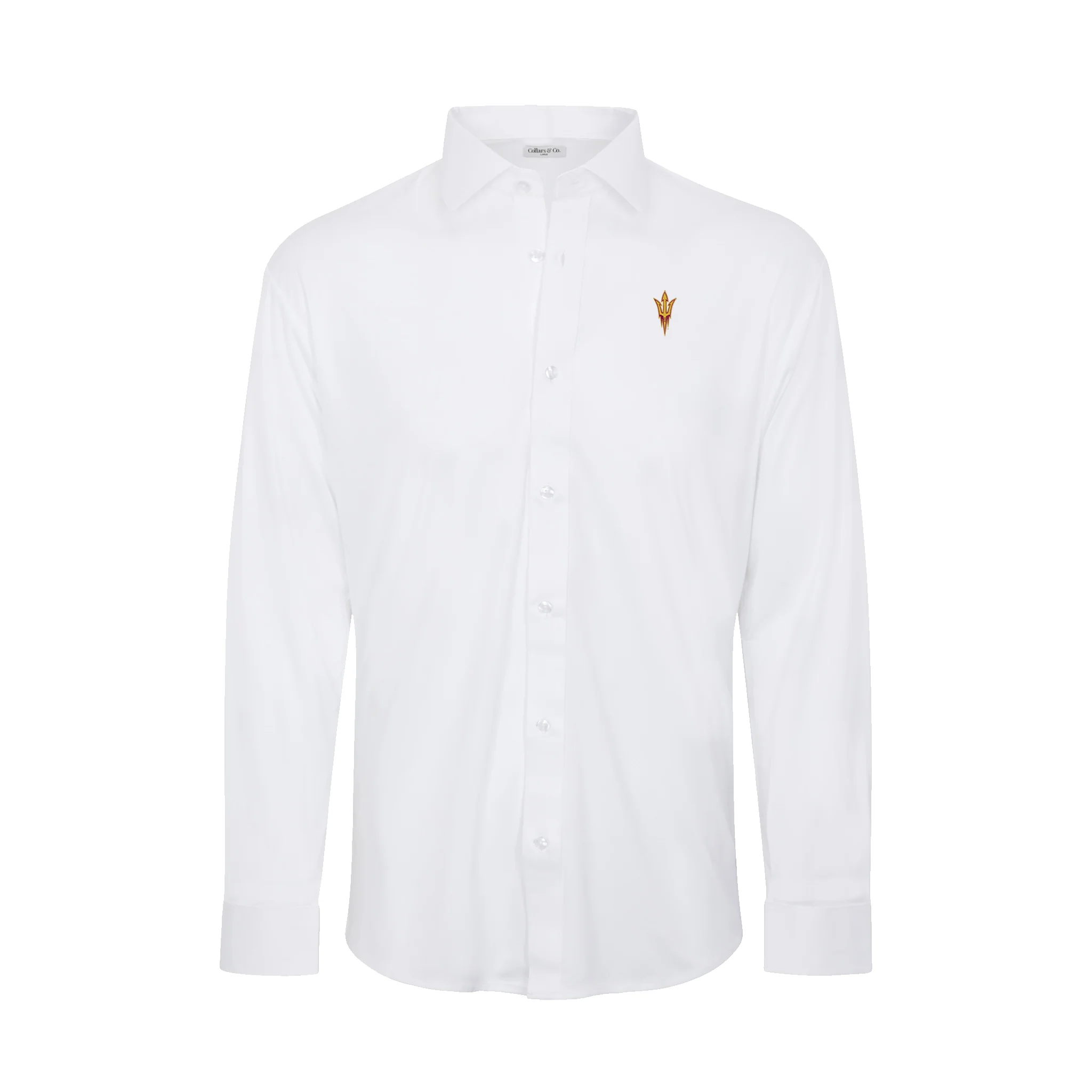Arizona State Quattro Flex Dress Shirt with Semi-Spread Collar White