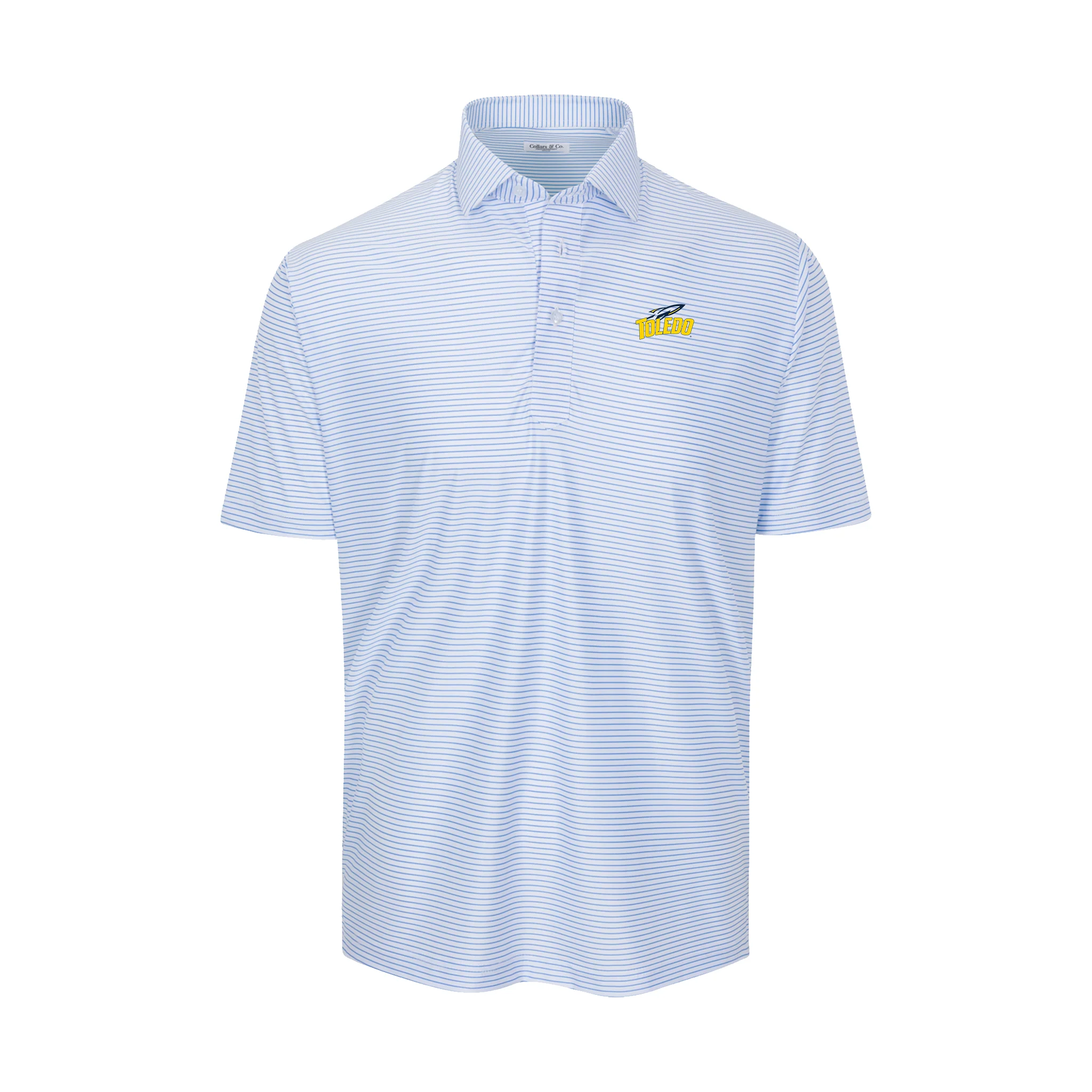 Toledo Featherweight Flex Polo Camden White with Blue Stripe