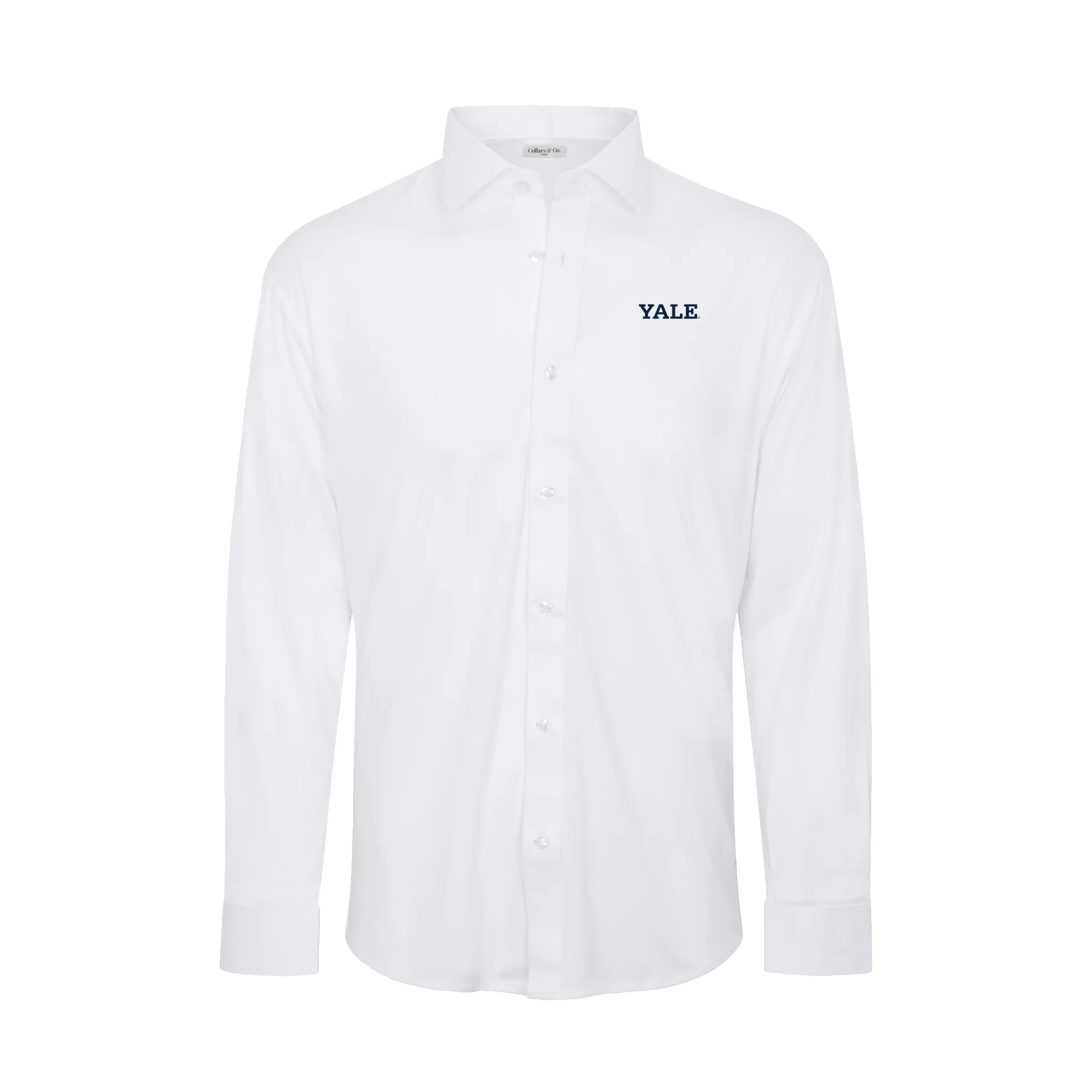 Yale Quattro Flex Dress Shirt with Semi-Spread Collar White