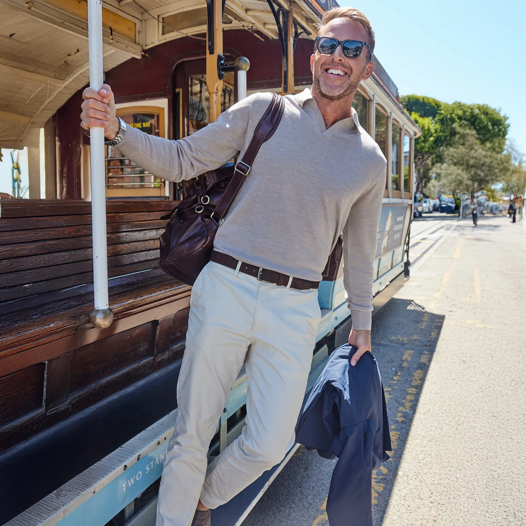 884-bellagio-buttonless-long-sleeve-merino-polo-oatmeal-3.webp Bellagio Buttonless Long Sleeve Merino Polo Oatmeal