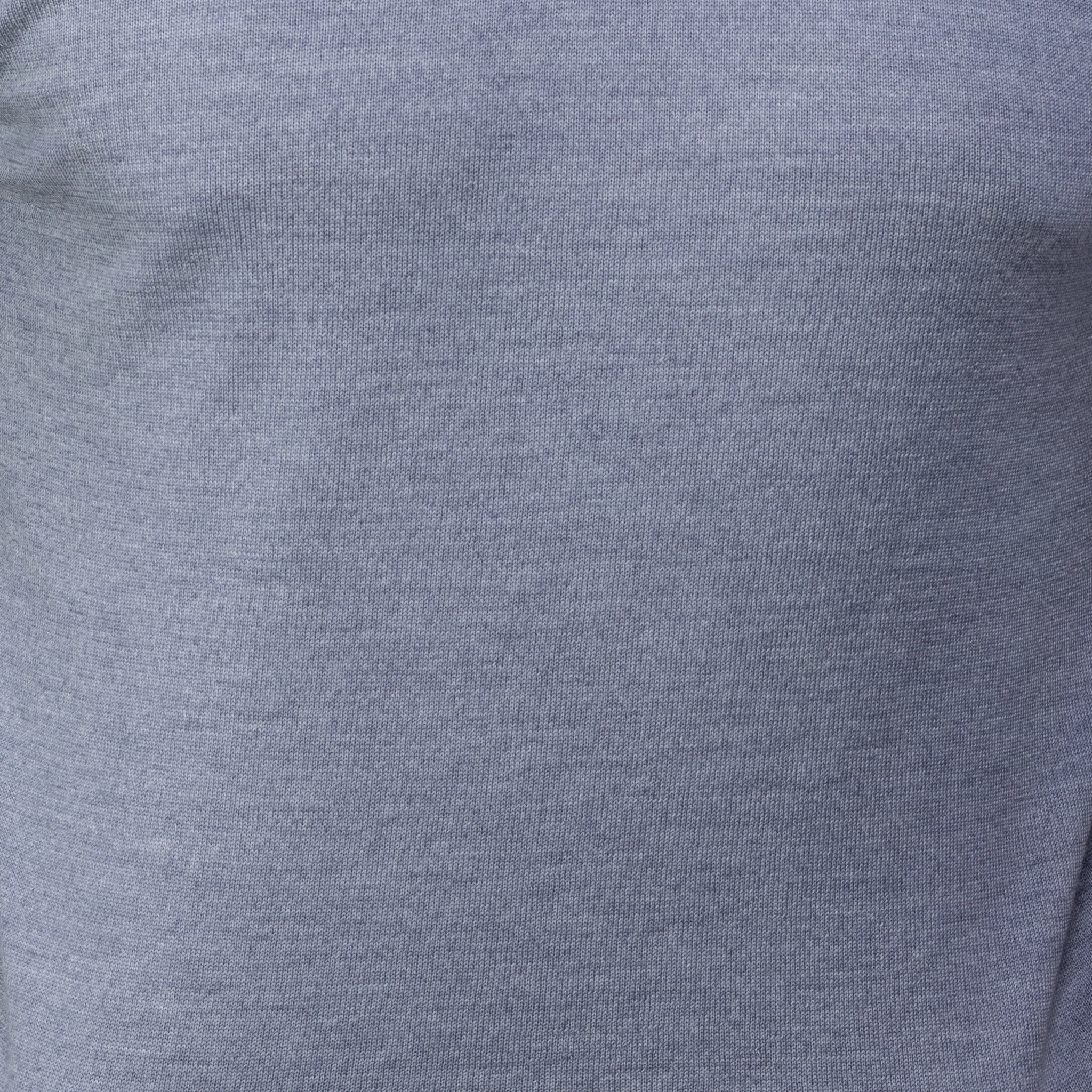 Bellagio Three Button Long Sleeve Merino Polo Slate Blue