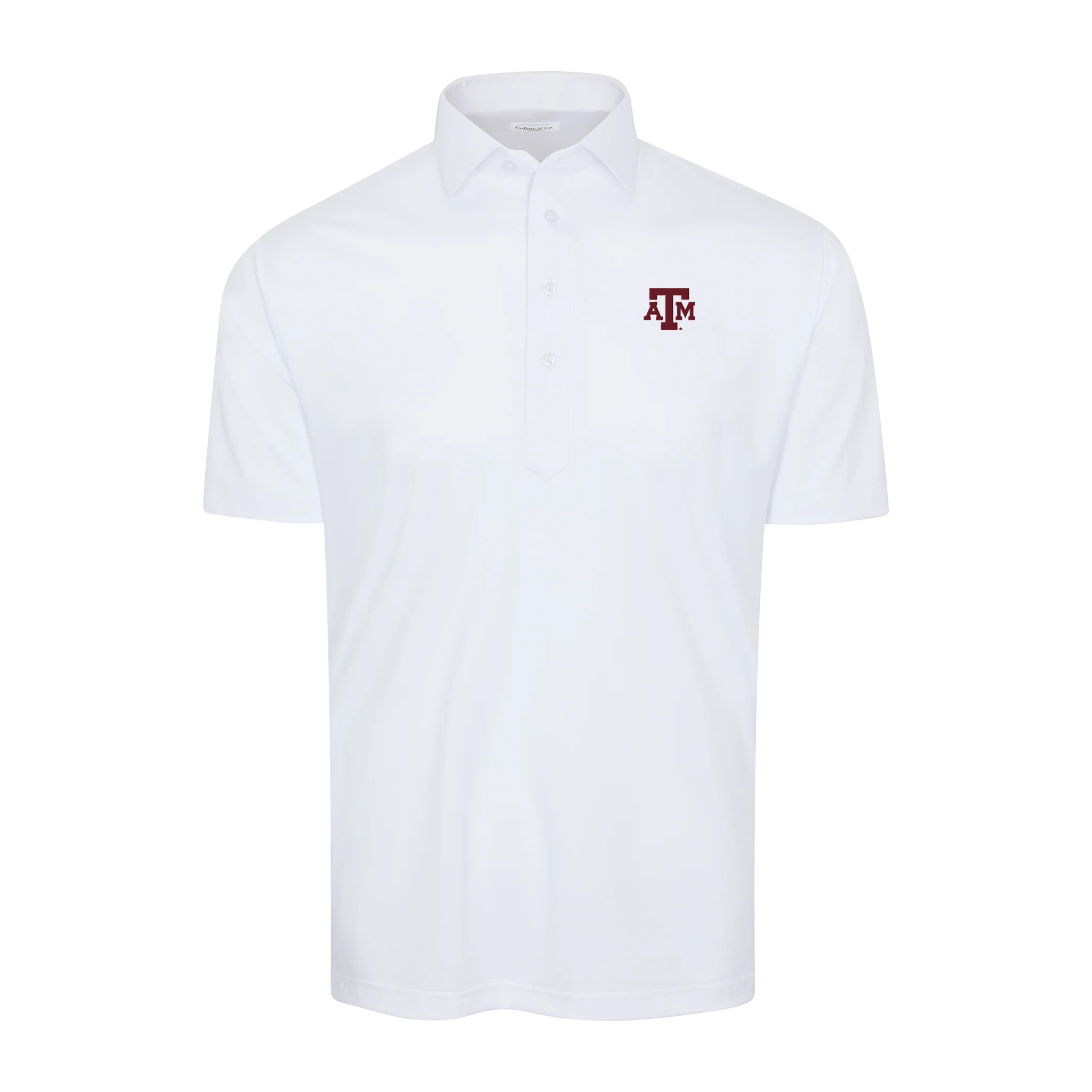 Texas A&M Semi-Spread Collar Polo White