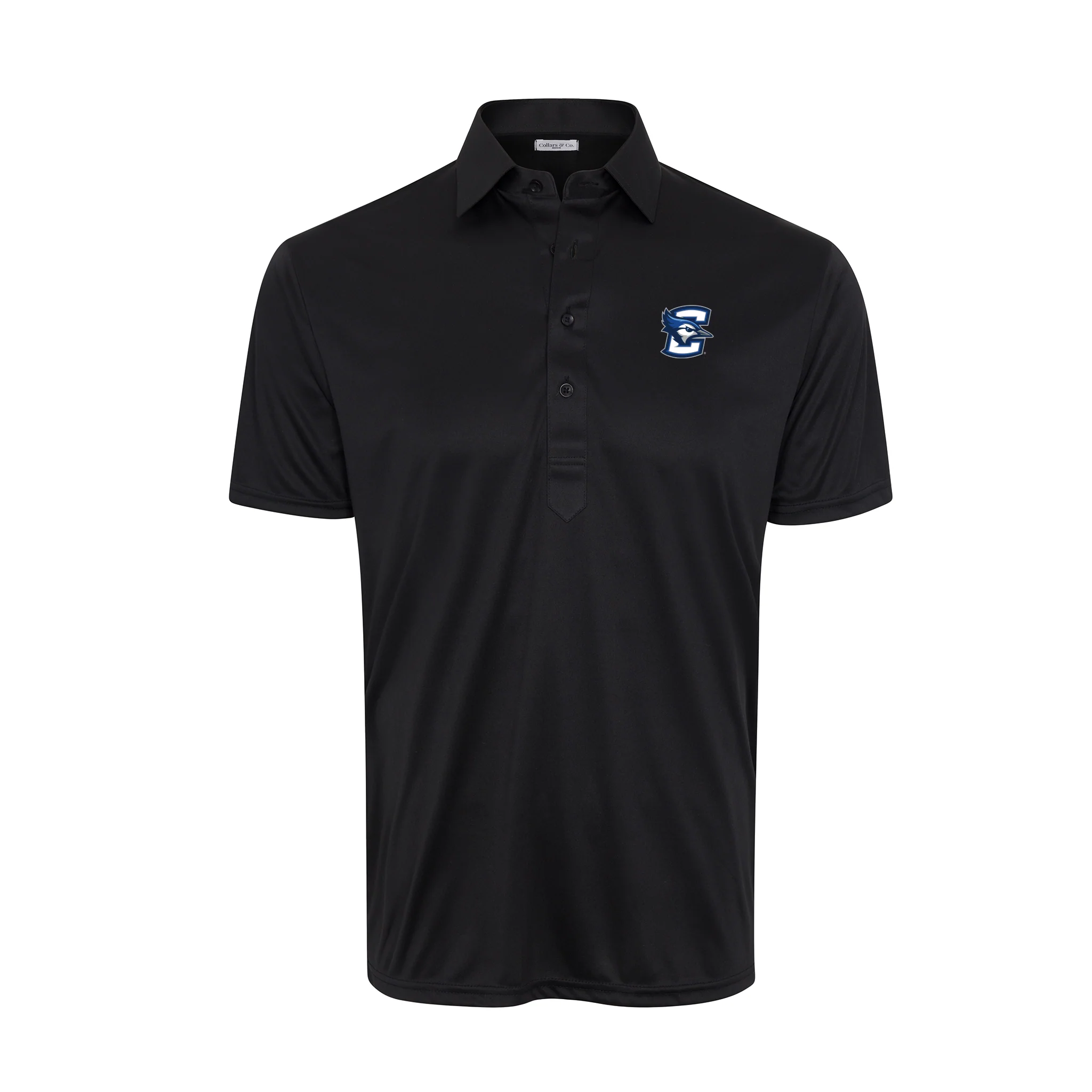Creighton Semi-Spread Collar Polo Black