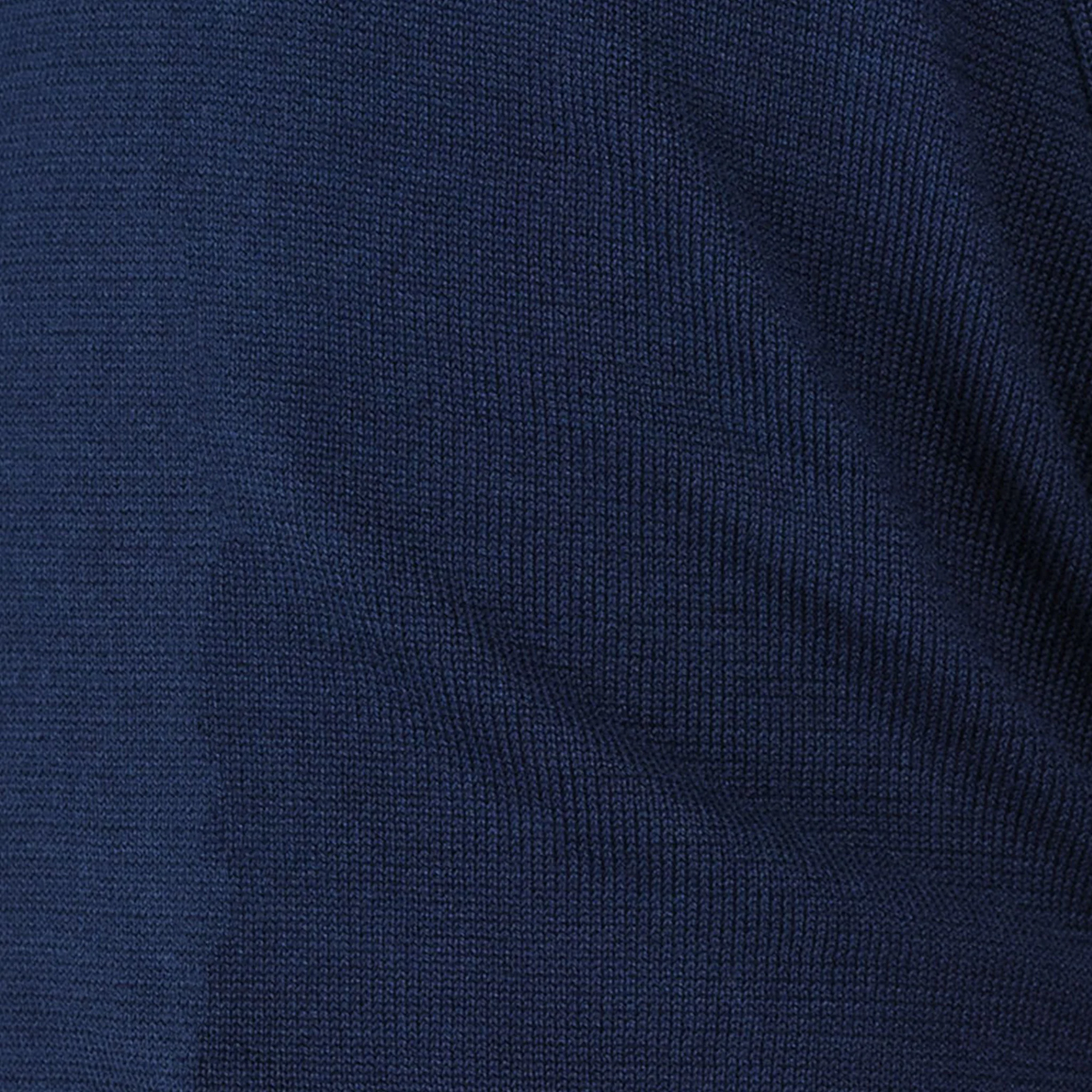 The Maranello Mid-Weight Cotton & Silk Polo Navy - Buttonless