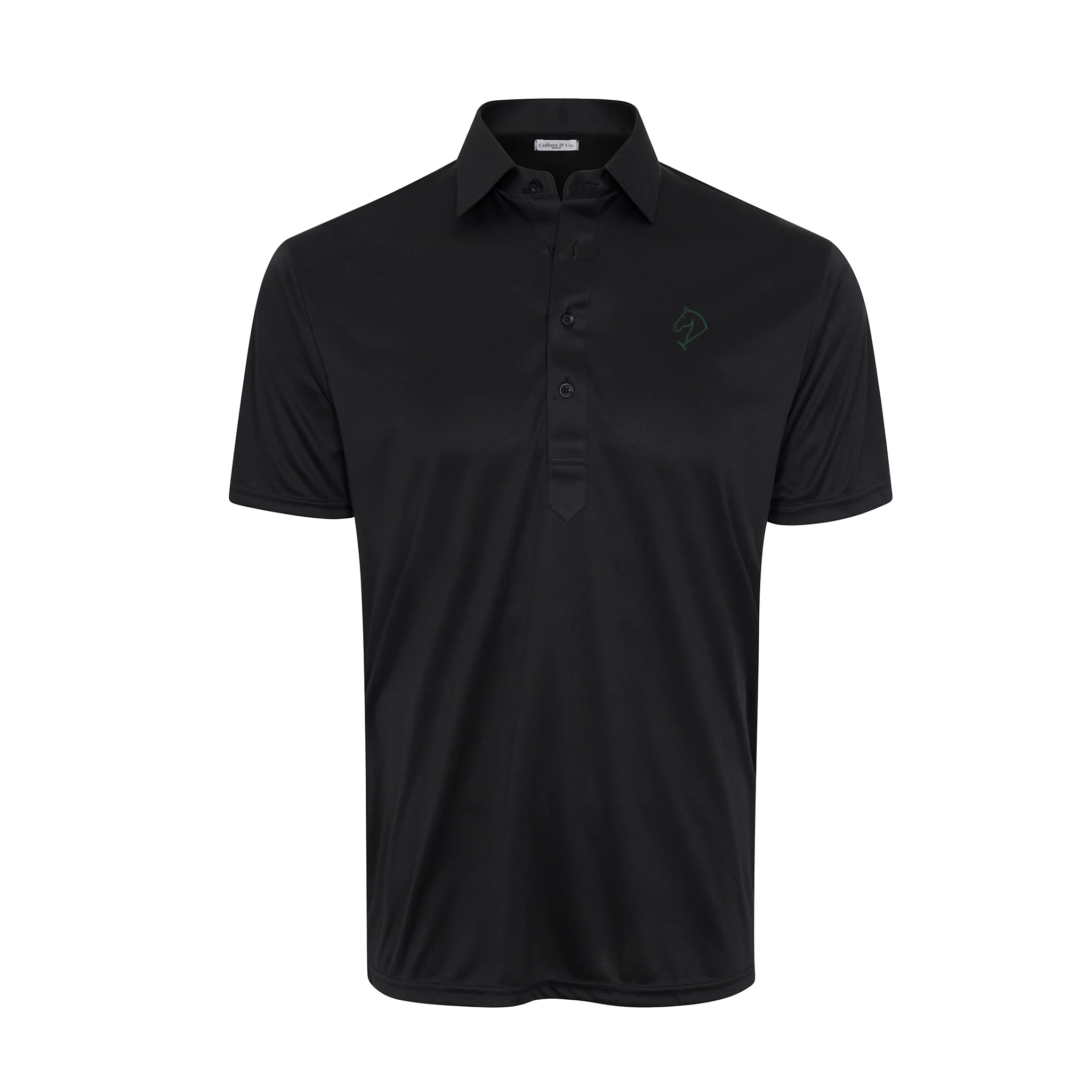 Greenwich Sound Polo Semi-Spread Collar Polo Black