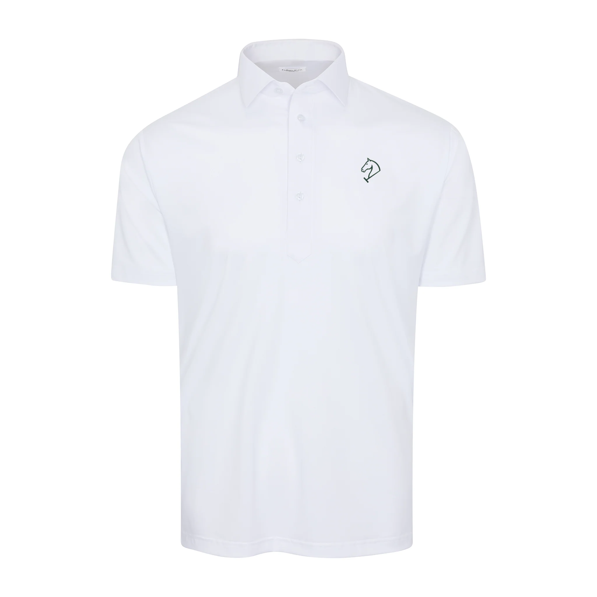 Greenwich Sound Polo Semi-Spread Collar Polo White