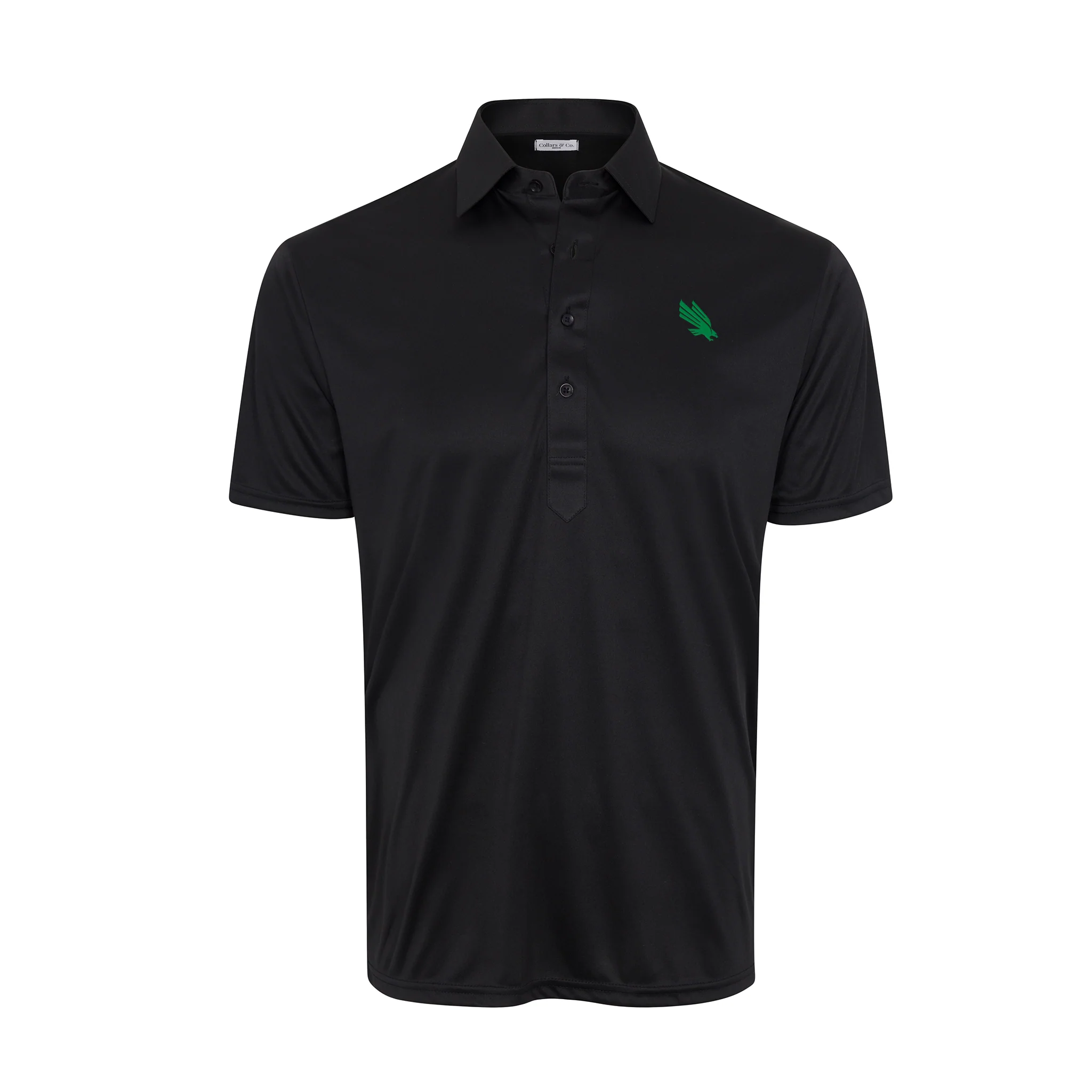 North Texas Semi-Spread Collar Polo Black