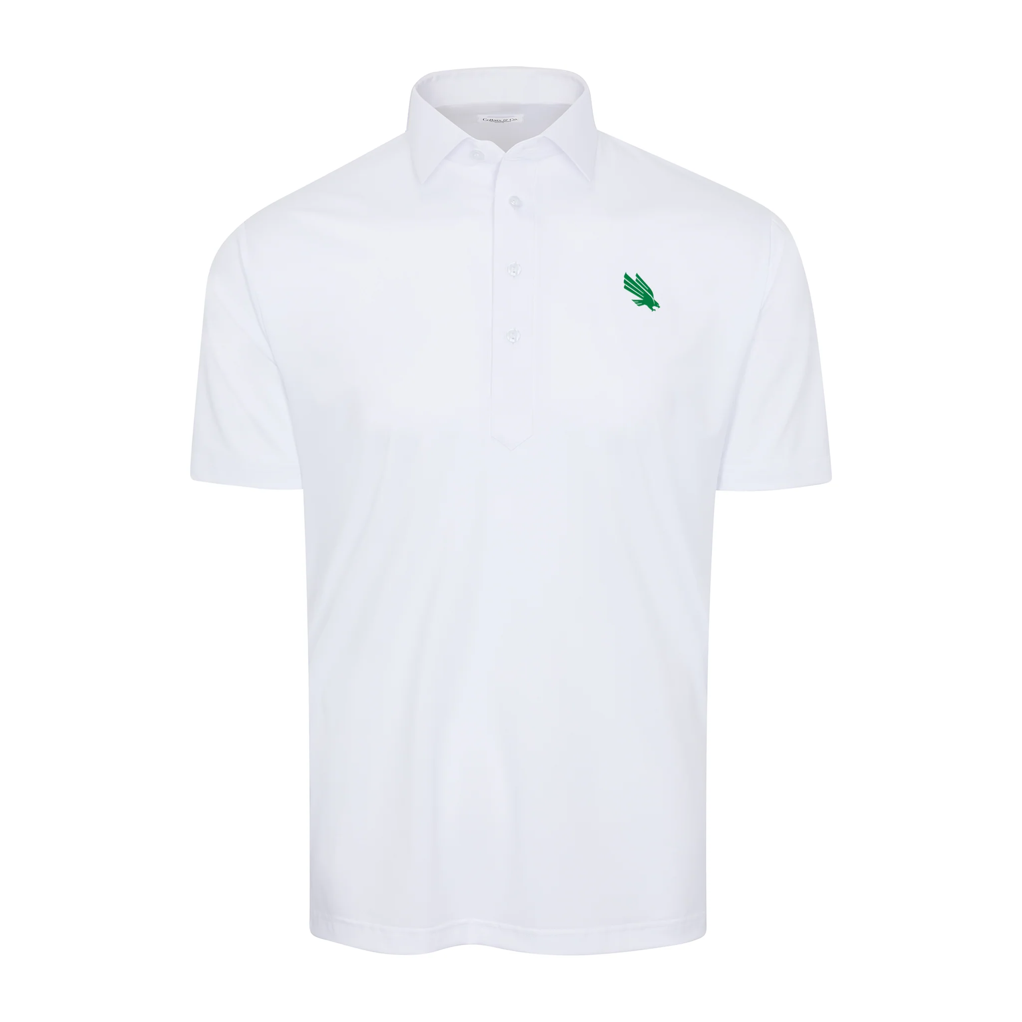 North Texas Semi-Spread Collar Polo White