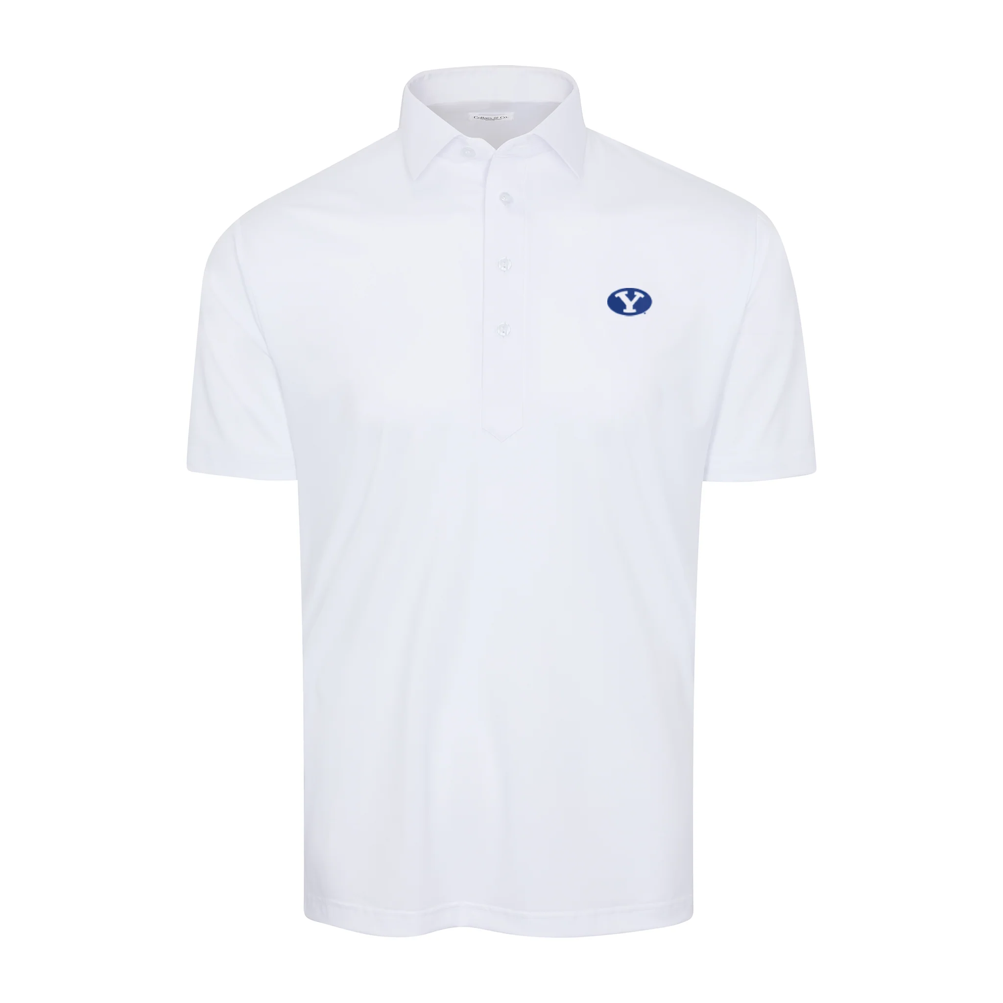 9925-byu-semi-spread-collar-polo-white-1.webp BYU Semi-Spread Collar Polo White